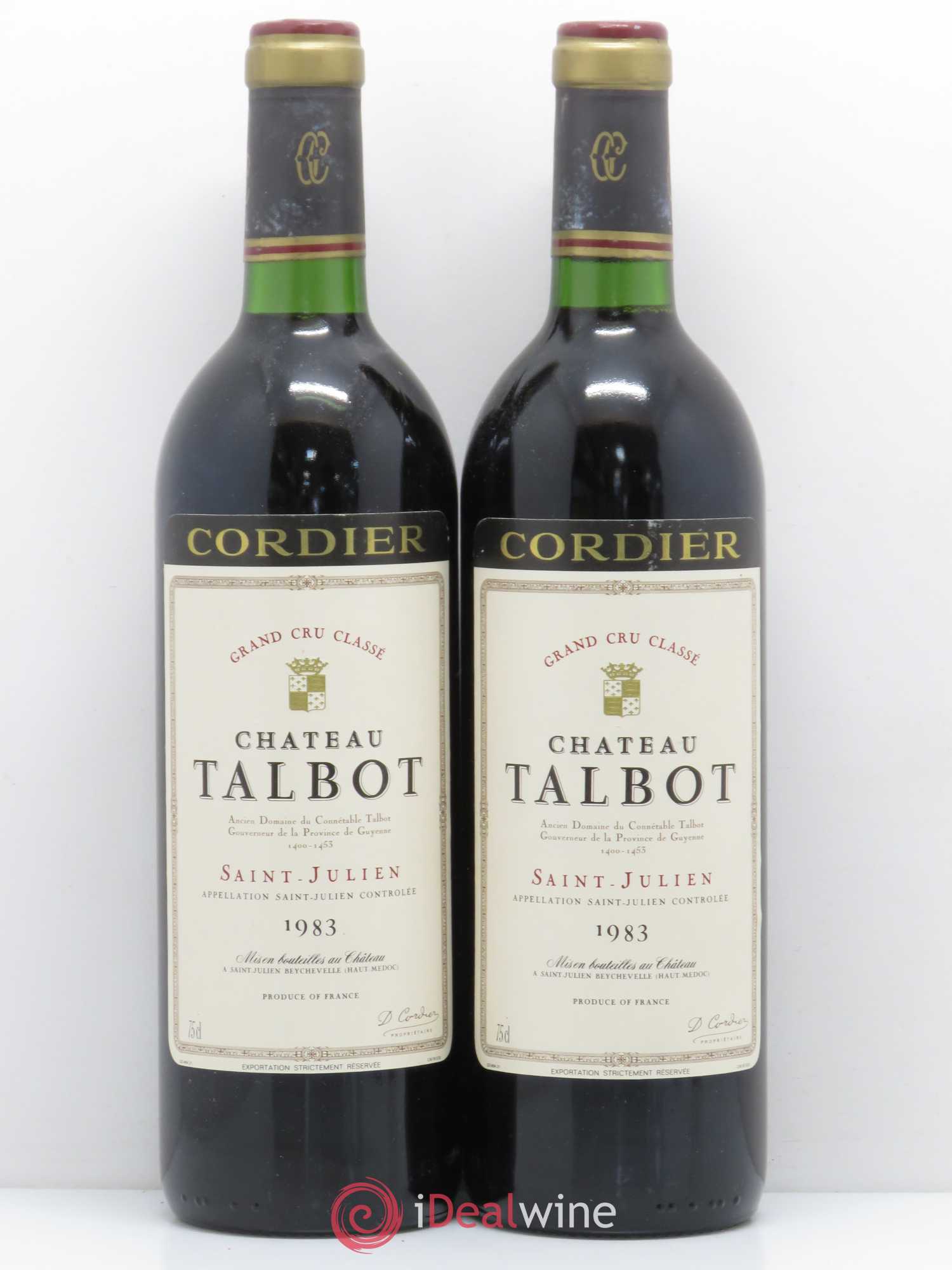 Château Talbot 4ème Grand Cru Classé 1983 - Lot de 2 bouteilles - 0