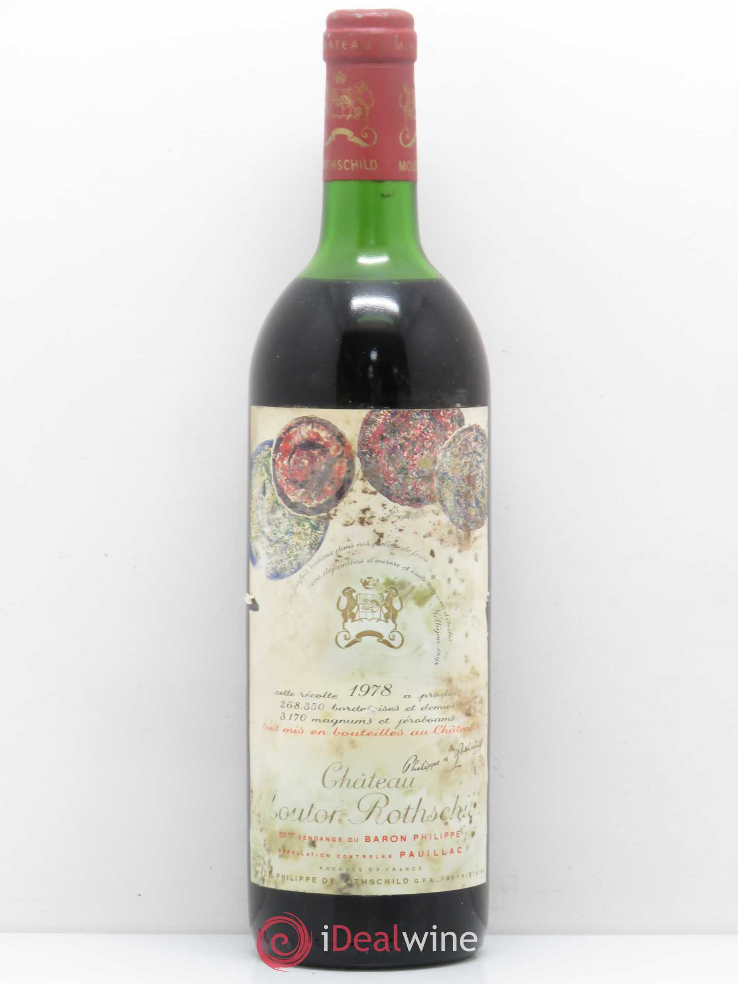 Château Mouton Rothschild 1er Grand Cru Classé 1978 - Lot de 1 bouteille - 0