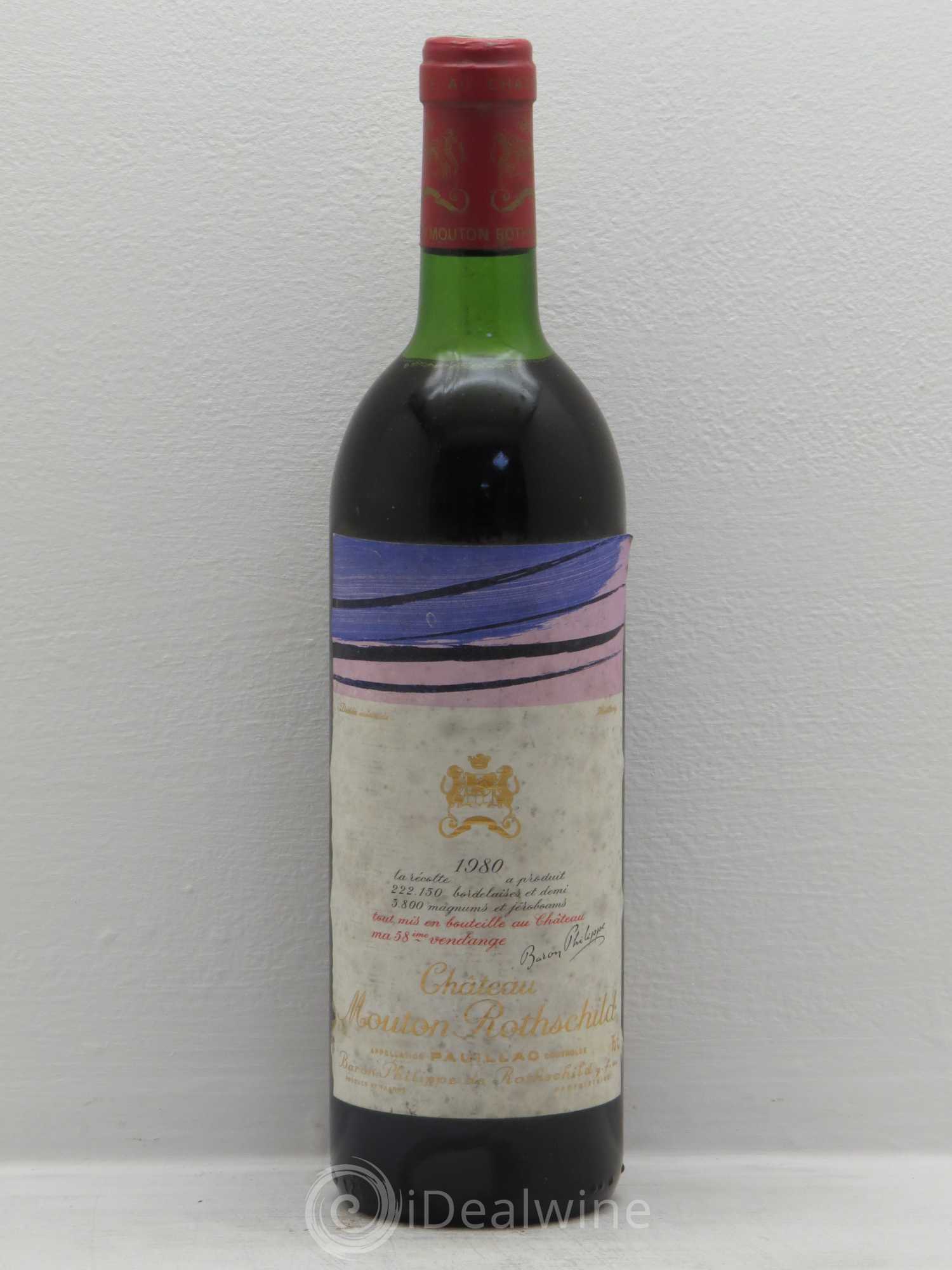 Château Mouton Rothschild 1er Grand Cru Classé 1980 - Lot de 1 bouteille - 0