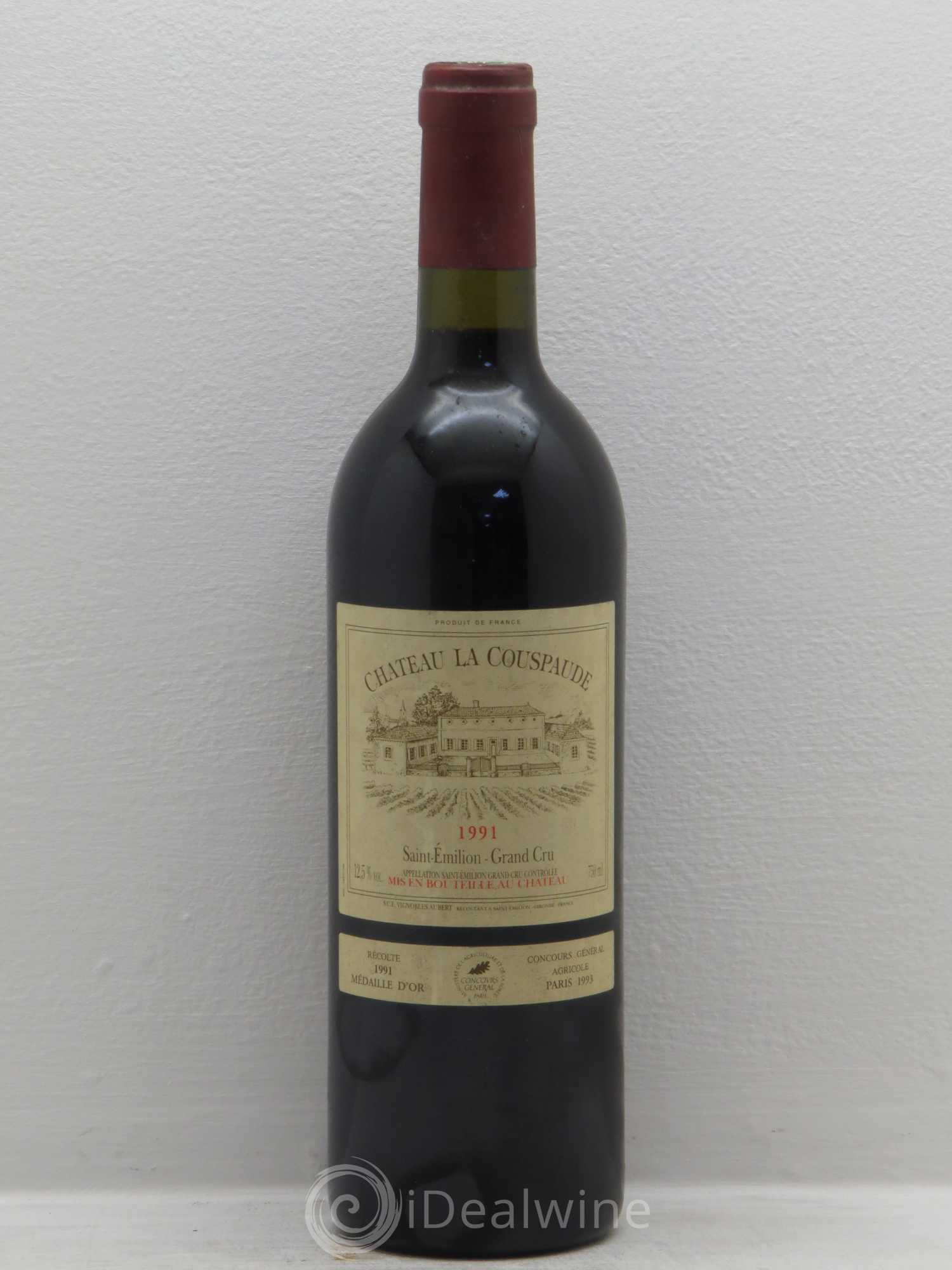 Château la Couspaude Grand Cru Classé 1991 - Lot de 1 bouteille - 0