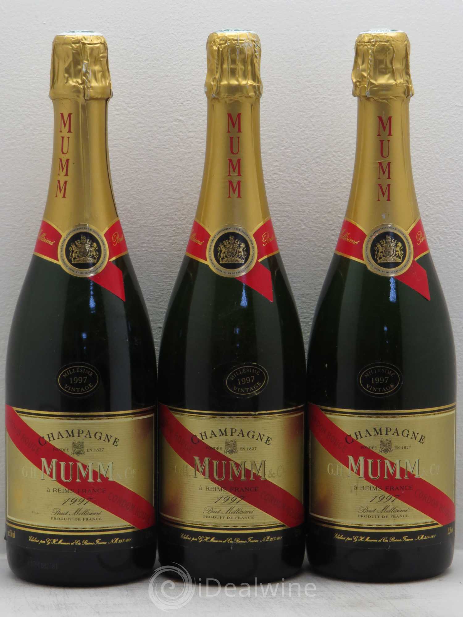 Champagne Mumm cordon rouge vintage 1997 - Posten von 3 Flaschen - 0