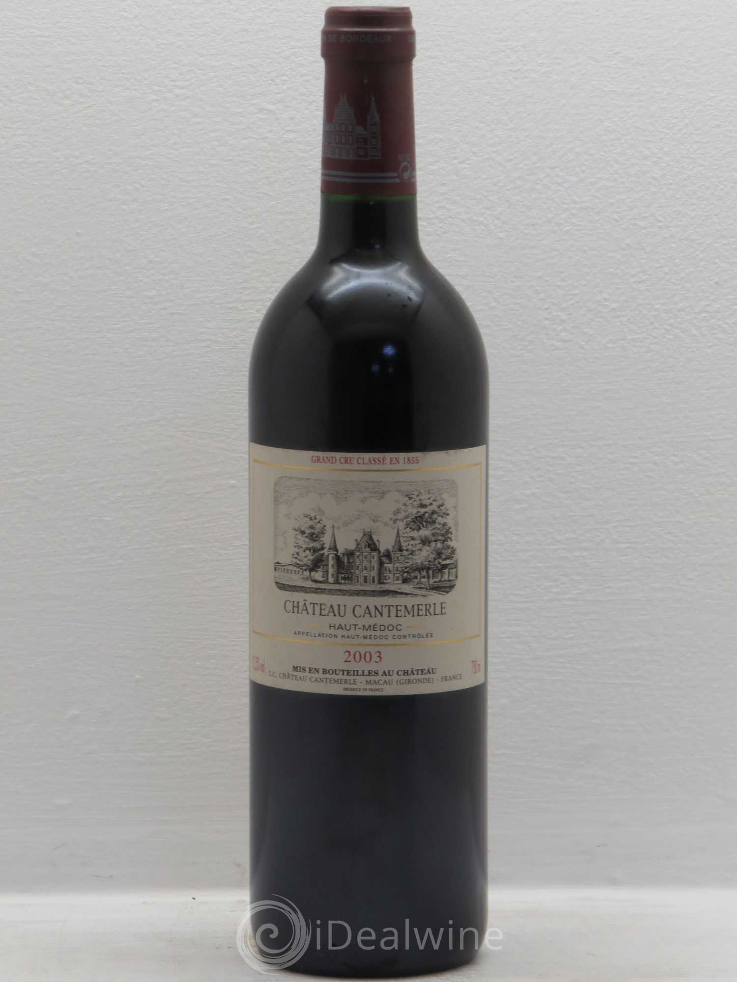 Château Cantemerle 5ème Grand Cru Classé 2003 - Lot de 1 bouteille - 0