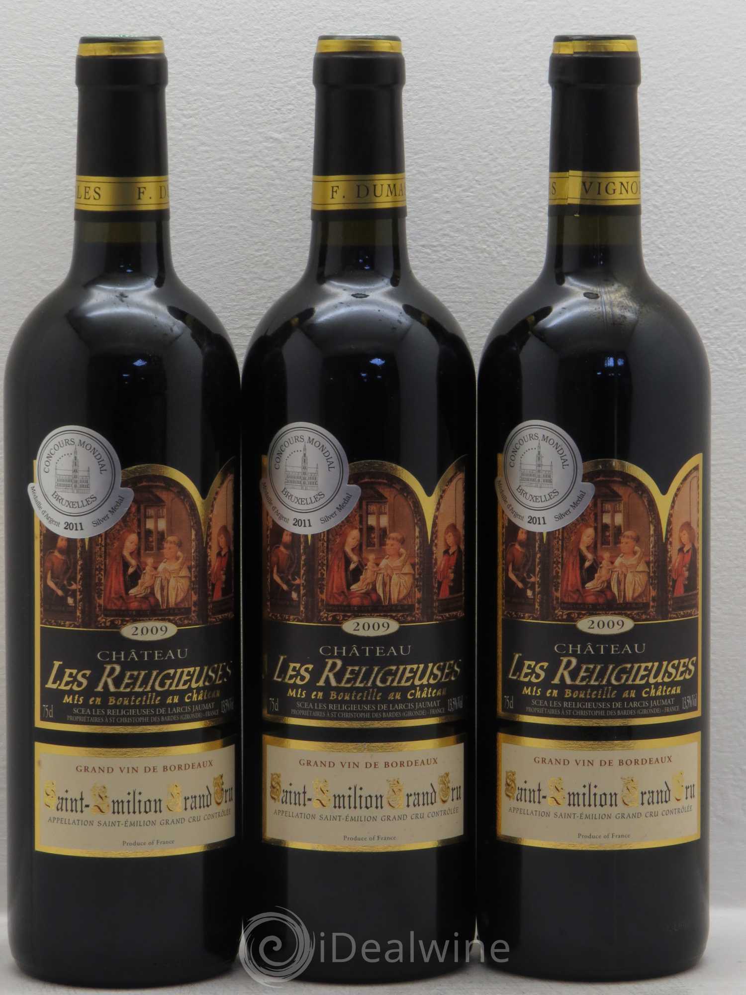 Saint-Émilion château Les Religieuses GC 2009 - Posten von 3 Flaschen - 0