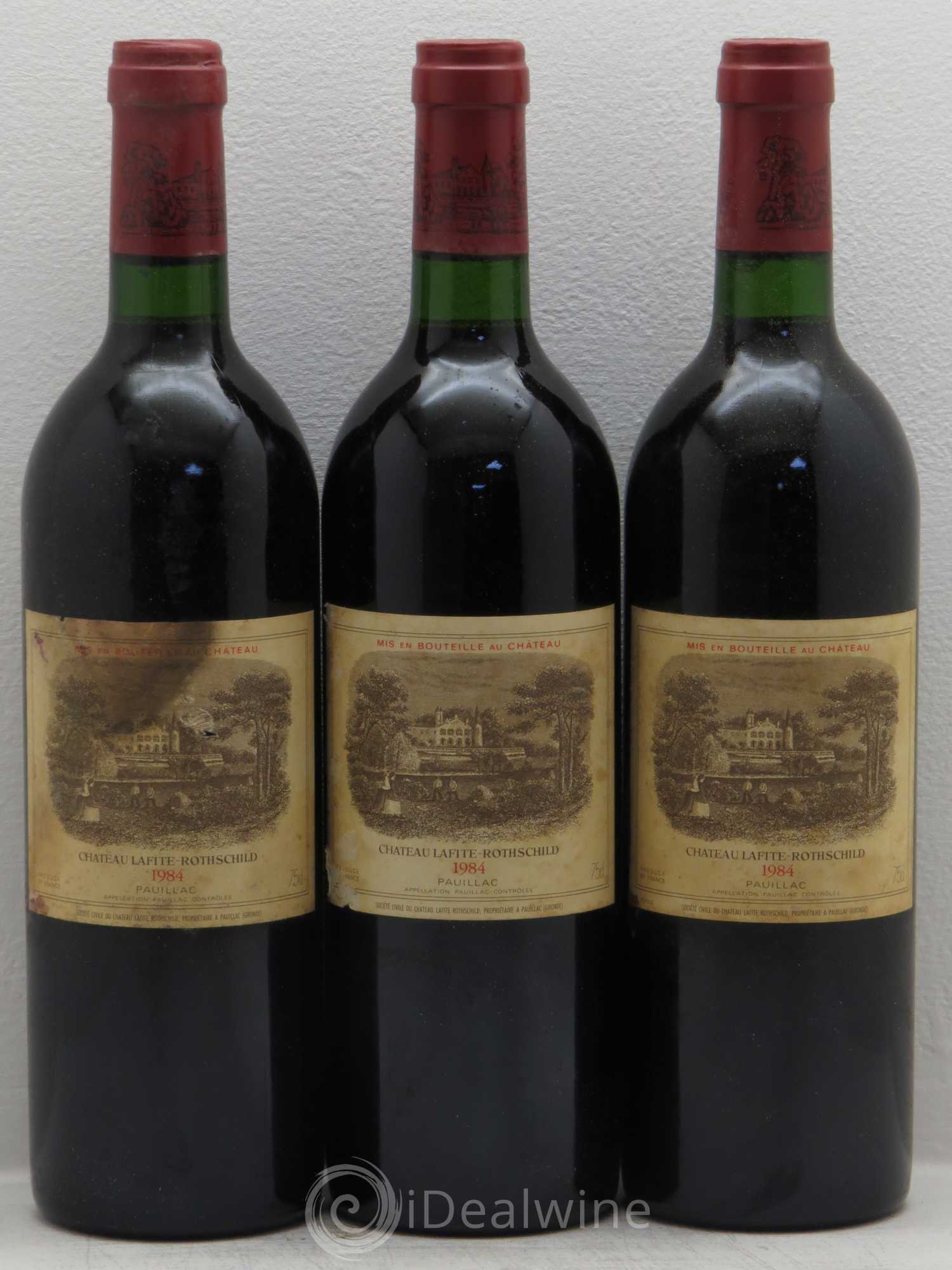 Château Lafite Rothschild 1er Grand Cru Classé 1984 - Lot de 3 bouteilles - 0