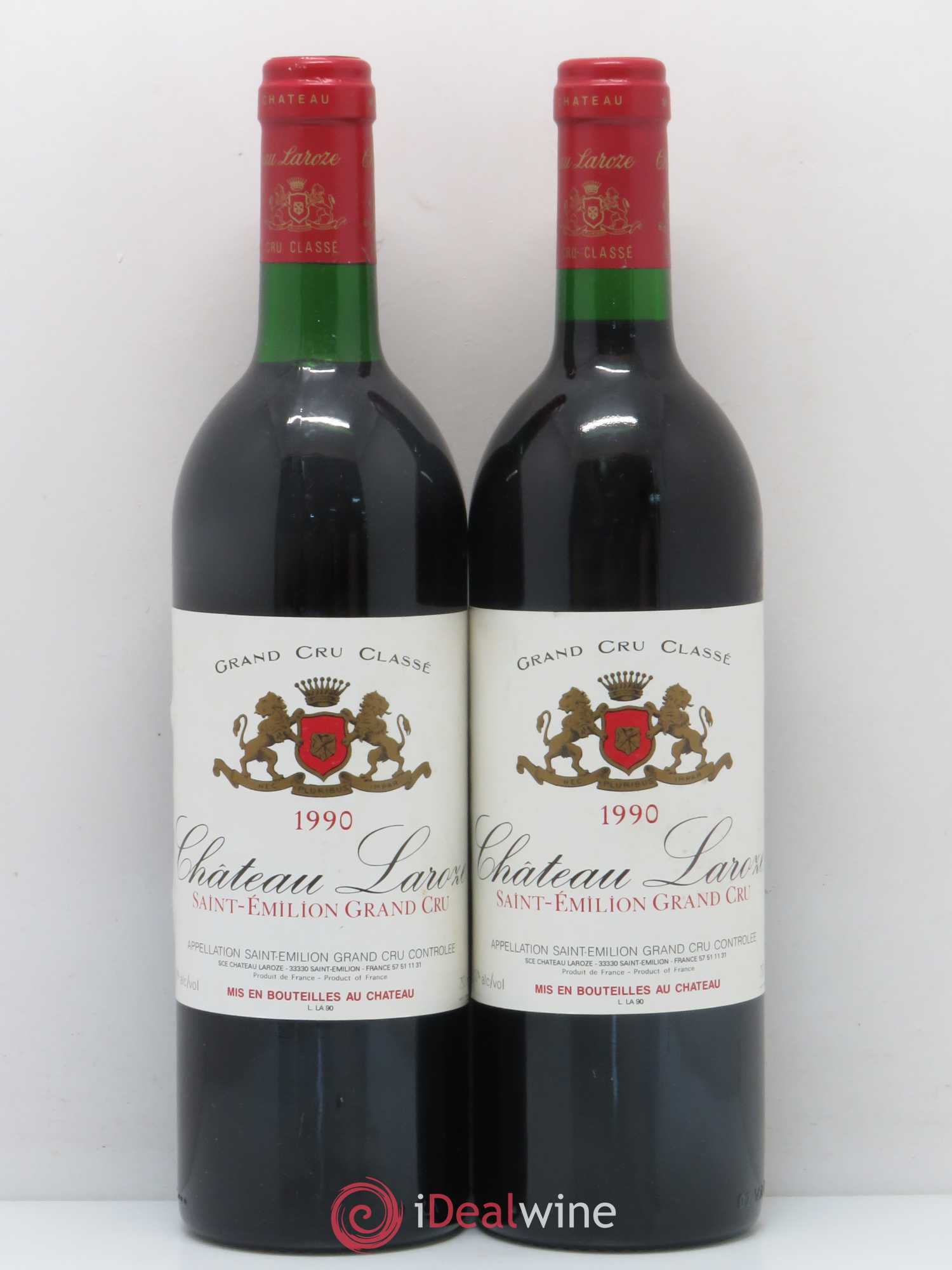 Château Laroze Grand Cru Classé 1990 - Lot de 2 bouteilles - 0