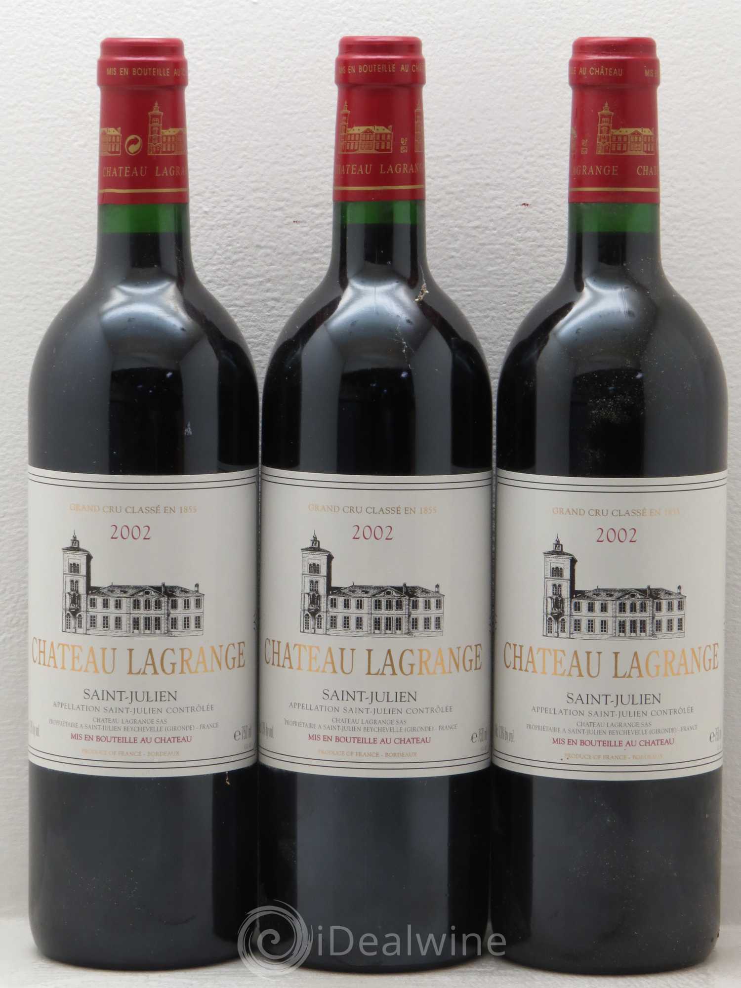 Château Lagrange 3ème Grand Cru Classé 2002 - Lot de 3 bouteilles - 0
