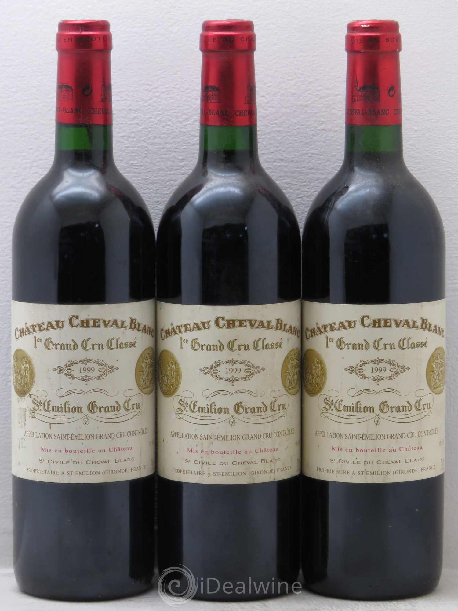 Château Cheval Blanc 1er Grand Cru Classé A 1999 - Lot de 3 bouteilles - 0