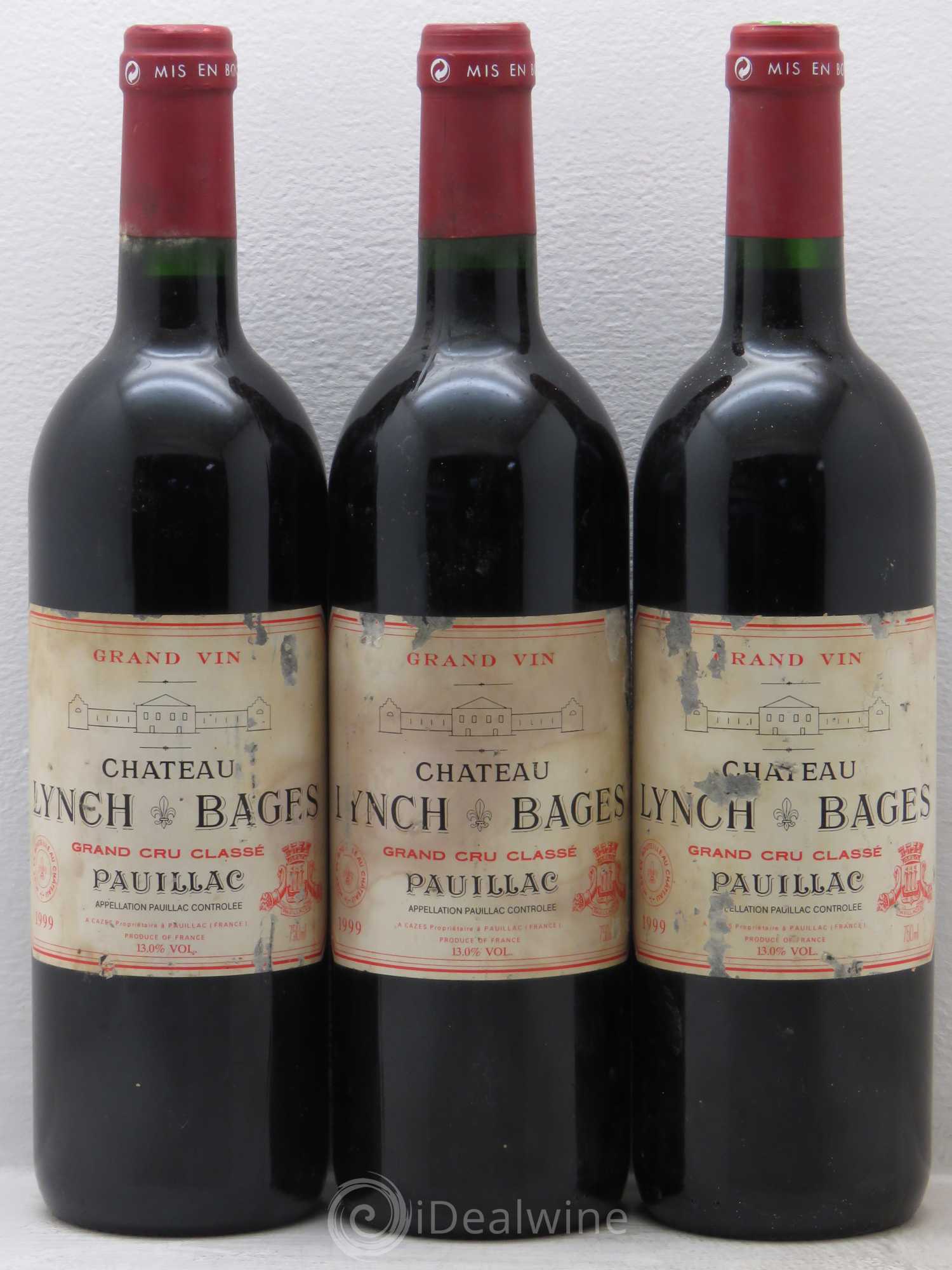 Château Lynch Bages 5ème Grand Cru Classé 1999 - Lot de 3 bouteilles - 0