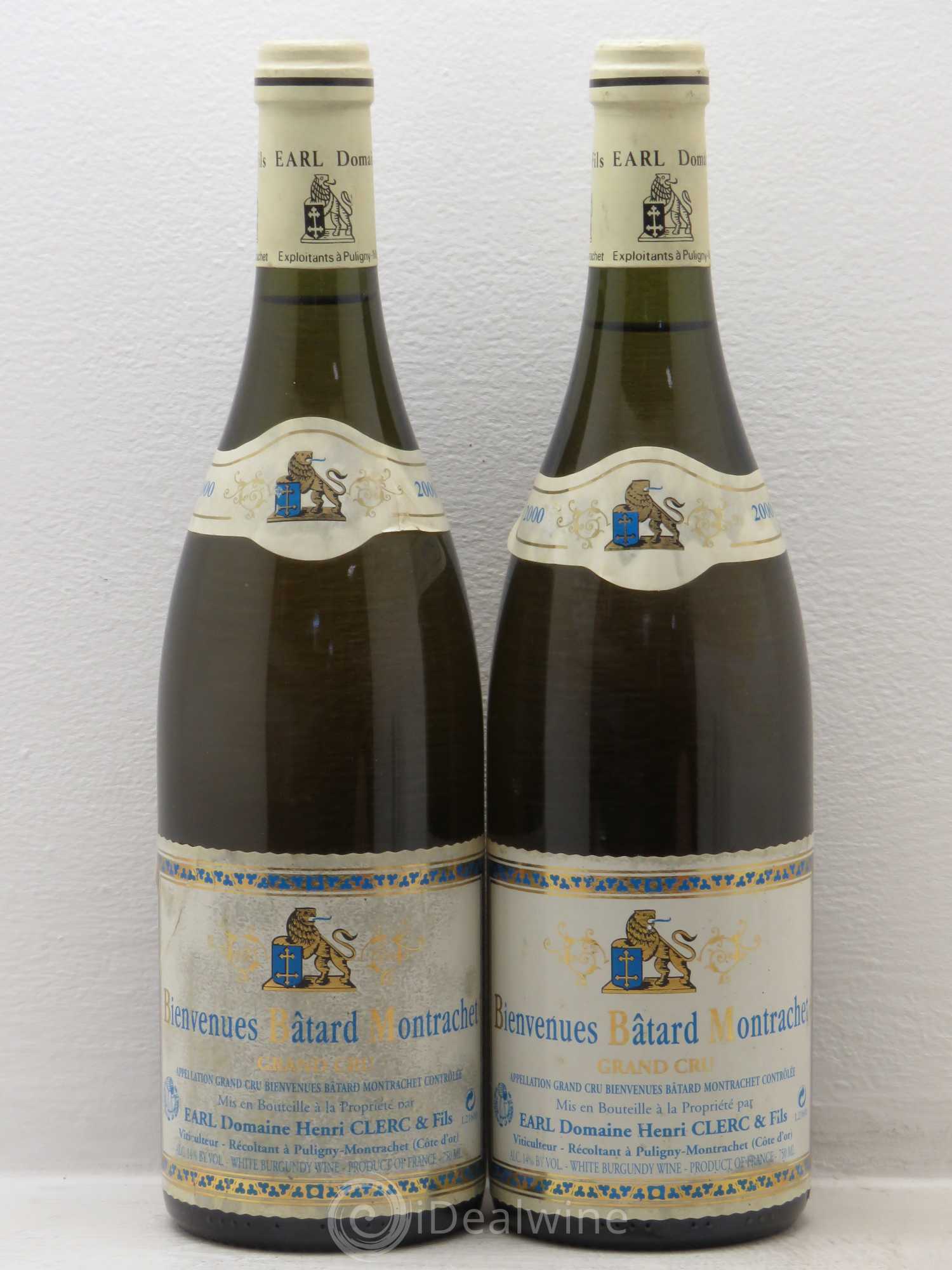 Bienvenues-Bâtard-Montrachet Grand Cru Henri Clerc 2000 - Lot de 2 bouteilles - 0