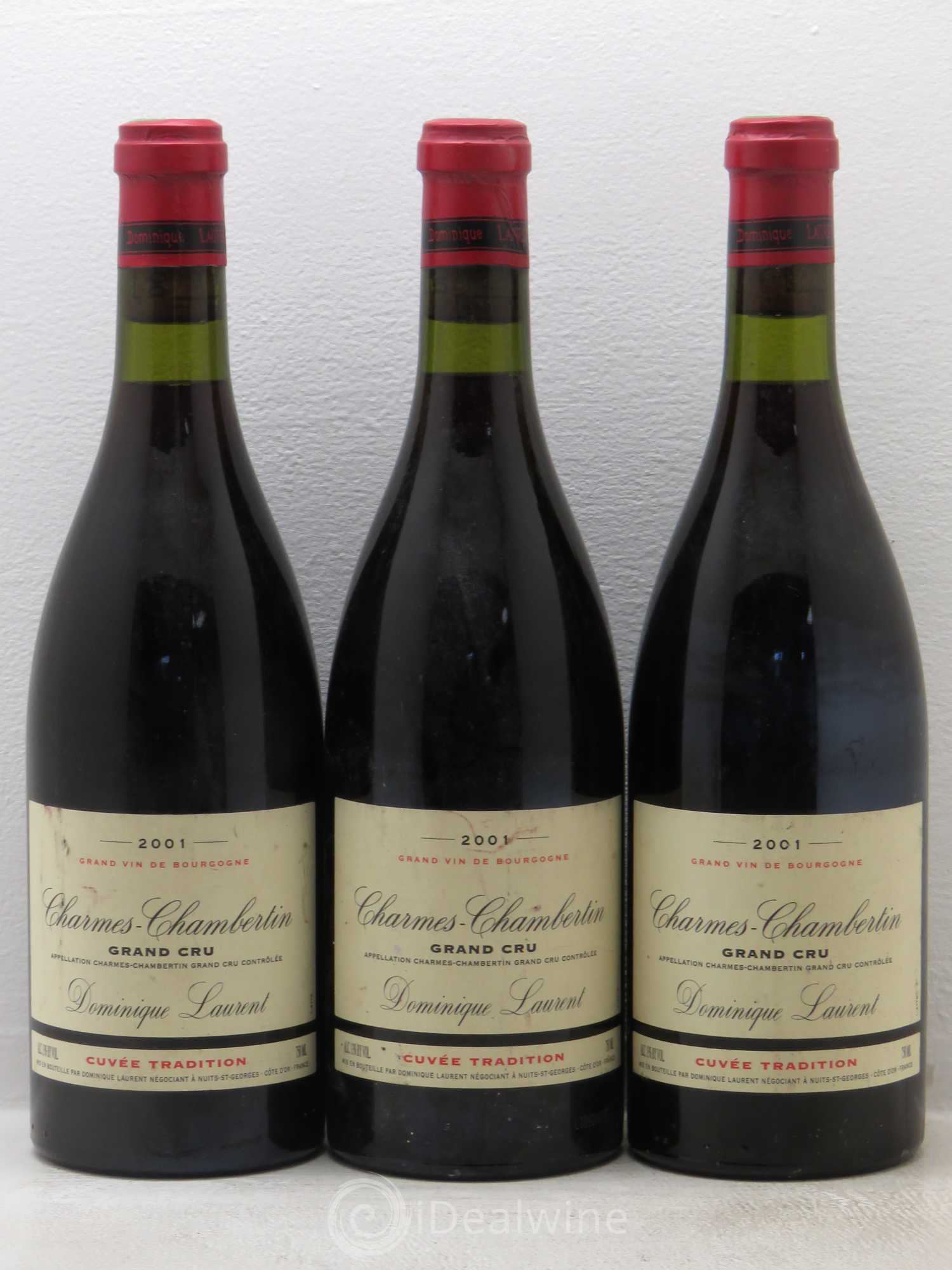 Charmes-Chambertin Grand Cru Cuvée Tradition - Dominique Laurent 2001 - Posten von 3 Flaschen - 0