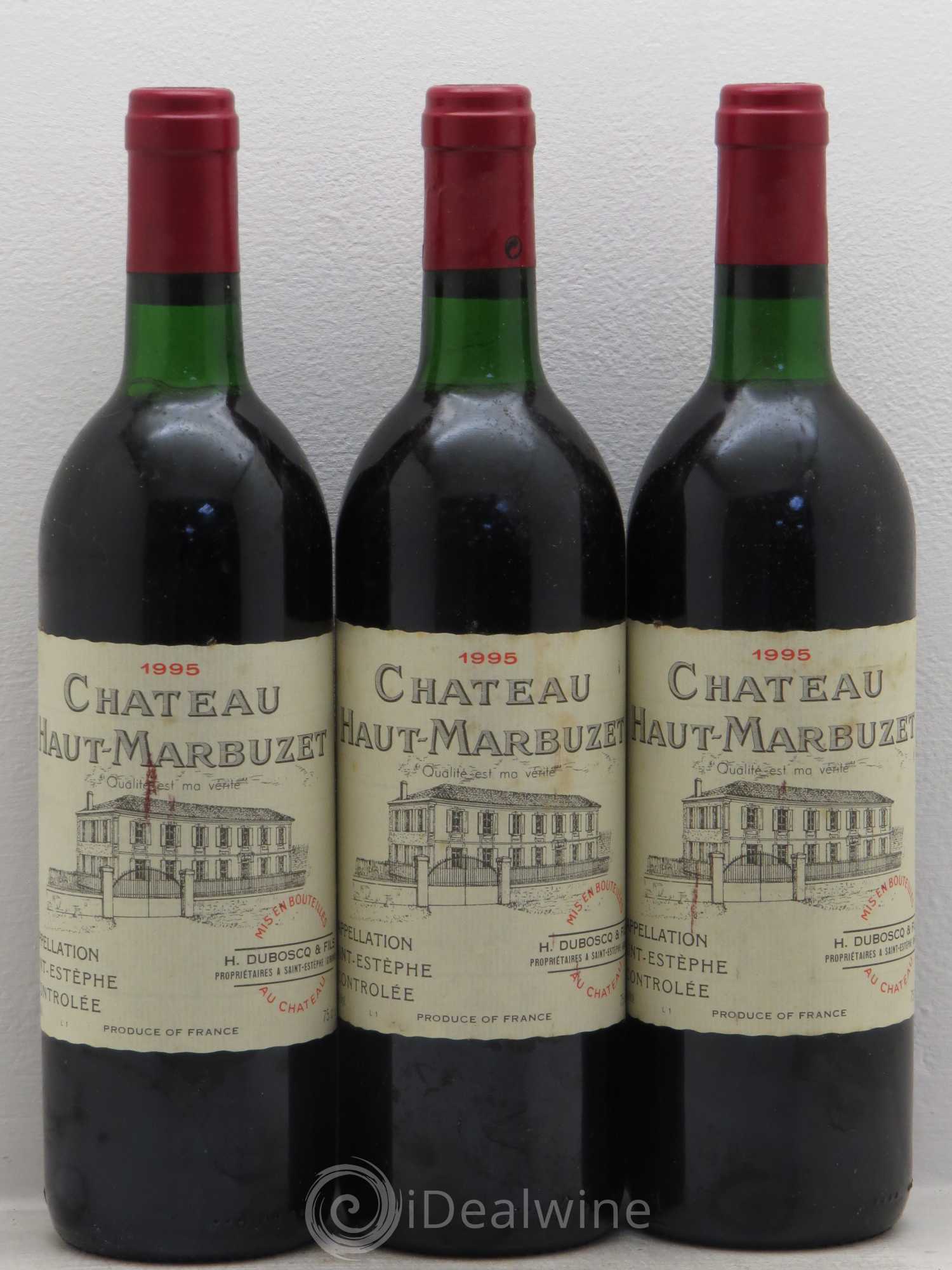 Château Haut Marbuzet 1995 - Lot de 3 bouteilles - 0