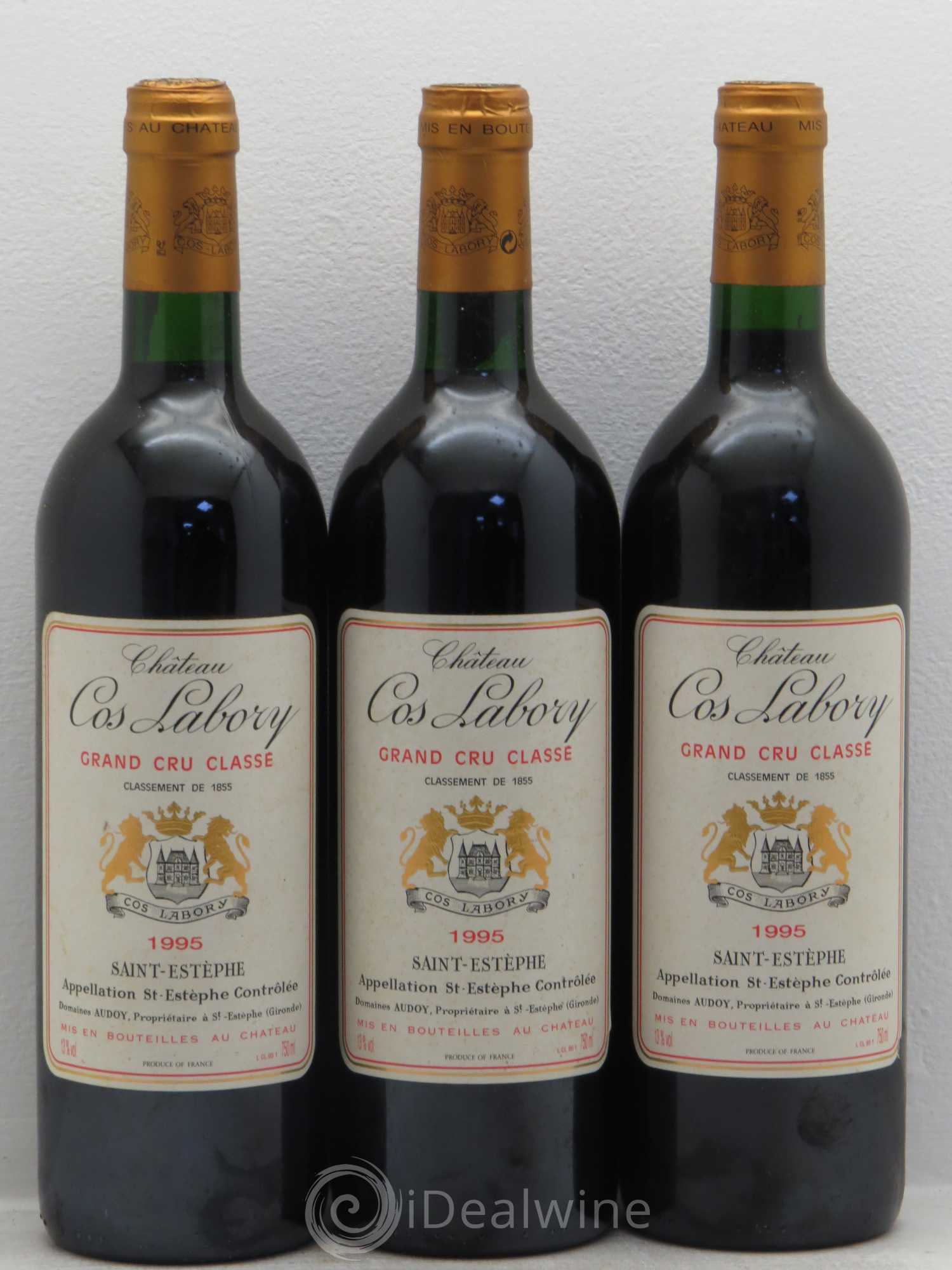 Château Cos Labory 5ème Grand Cru Classé 1995 - Lot de 3 bouteilles - 0