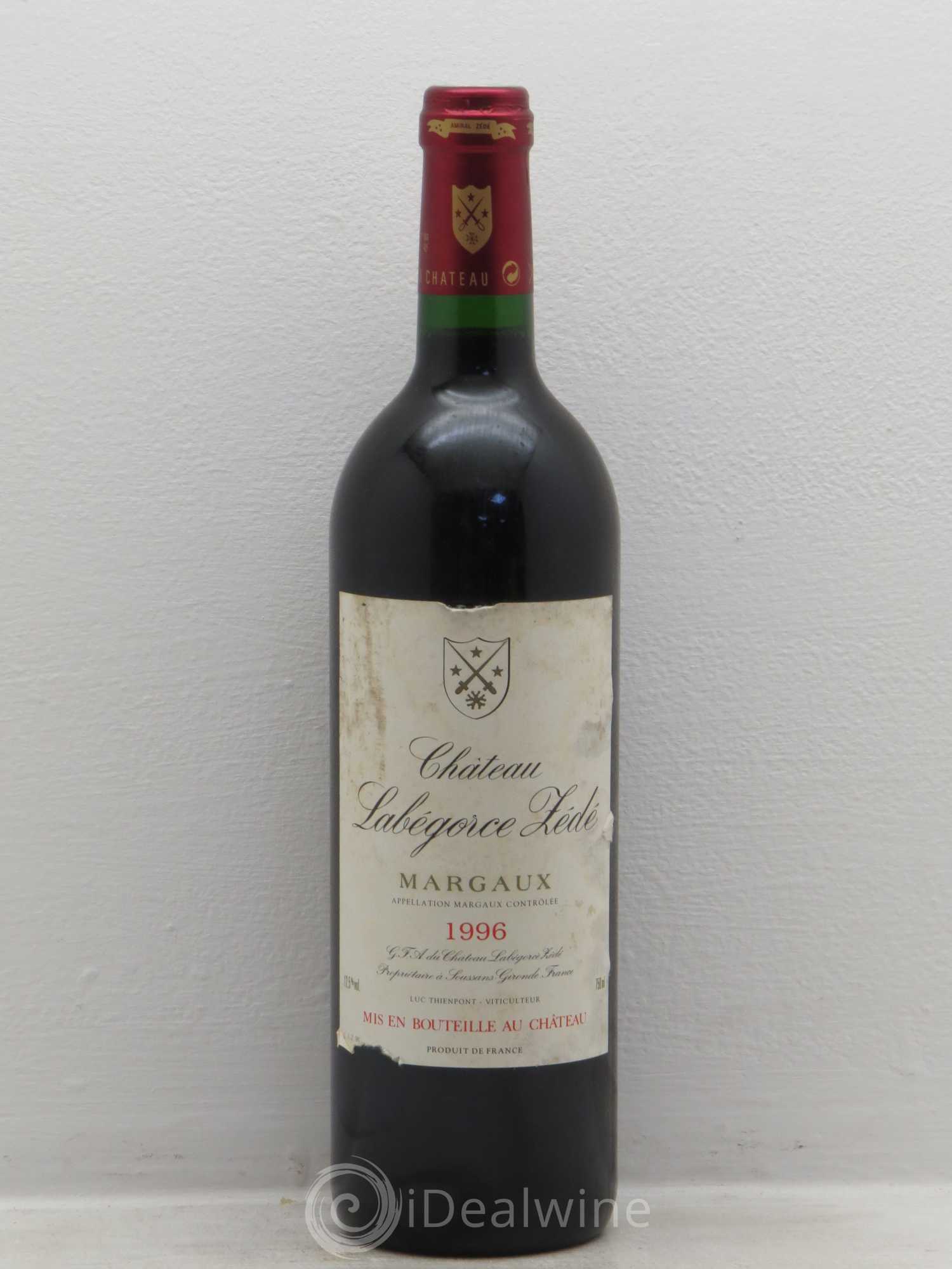 Château Labegorce Zédé Cru Bourgeois 1996 - Lot de 1 bouteille - 0