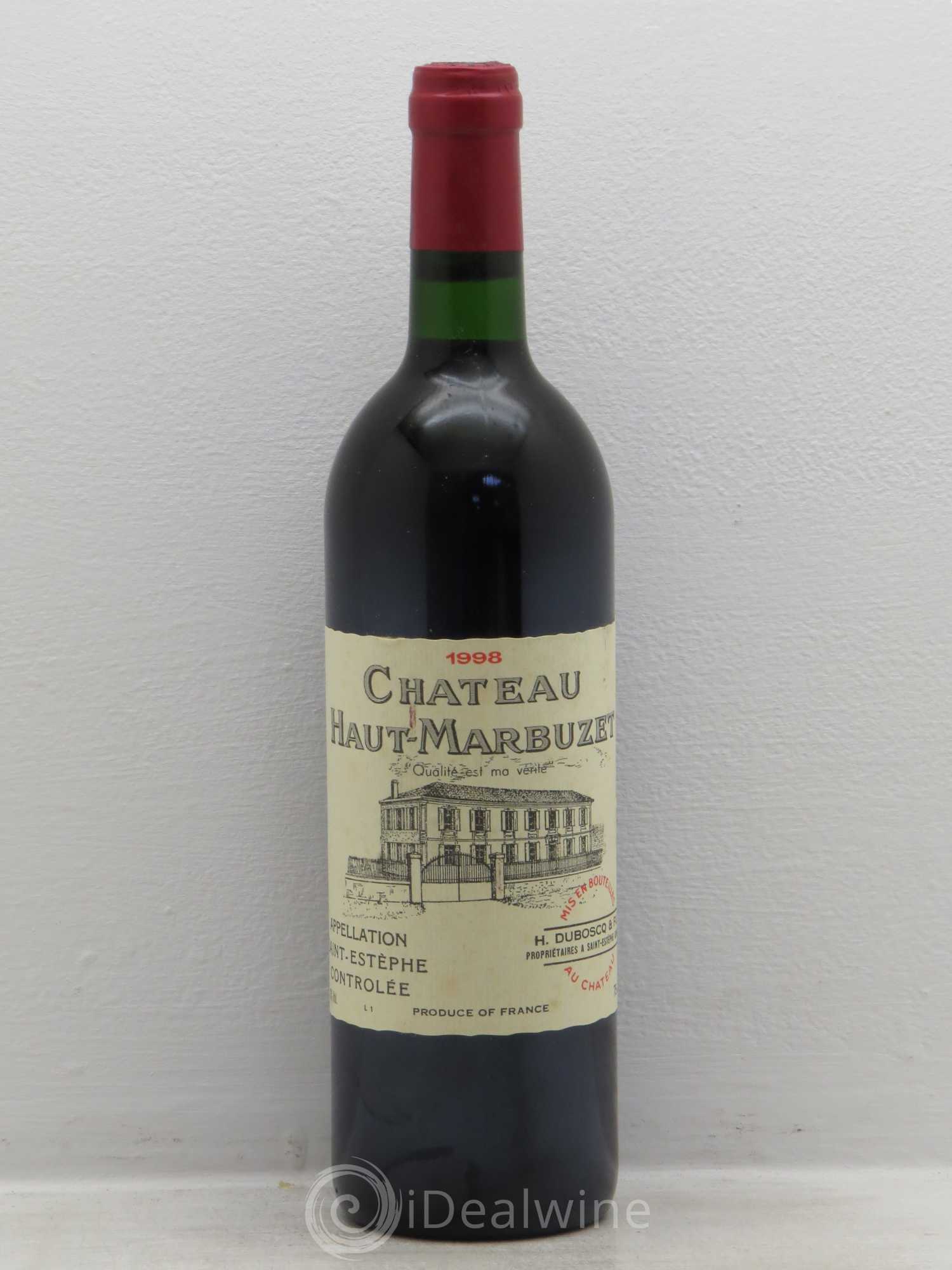 Château Haut Marbuzet 1998 - Lot de 6 bouteilles - 0