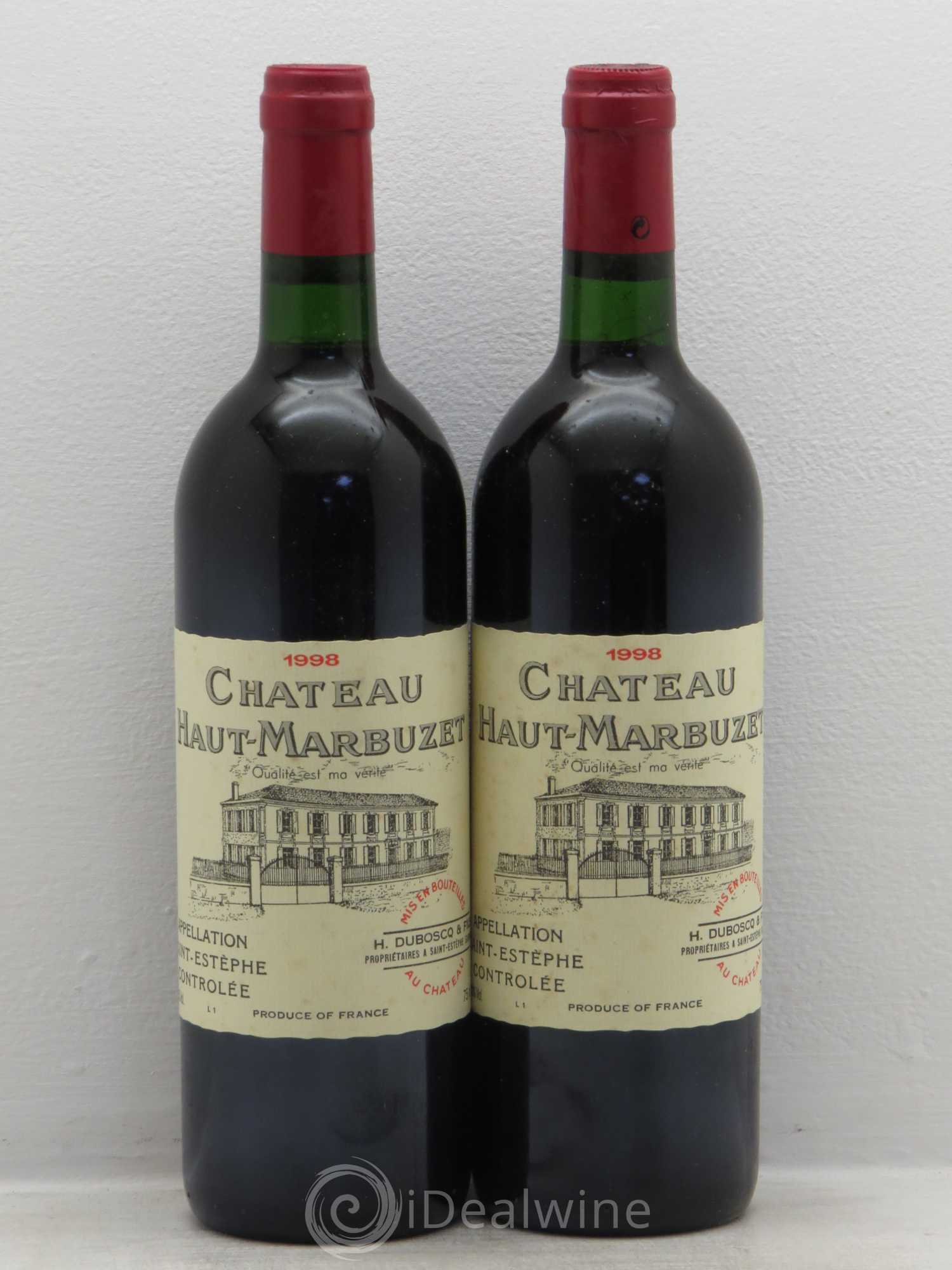 Château Haut Marbuzet 1998 - Lot de 2 bouteilles - 0