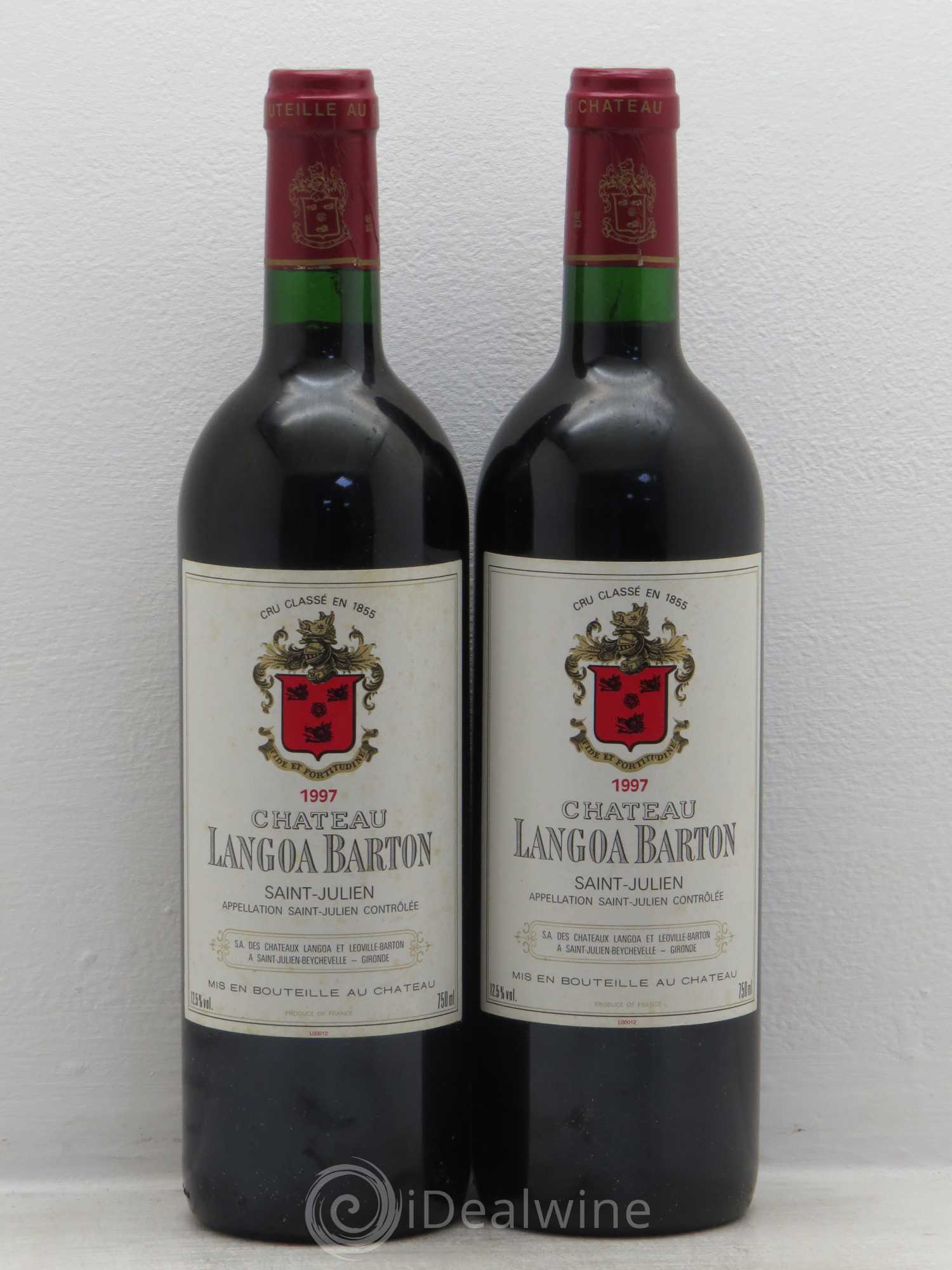 Château Langoa Barton 3ème Grand Cru Classé 1997 - Lot de 2 bouteilles - 0