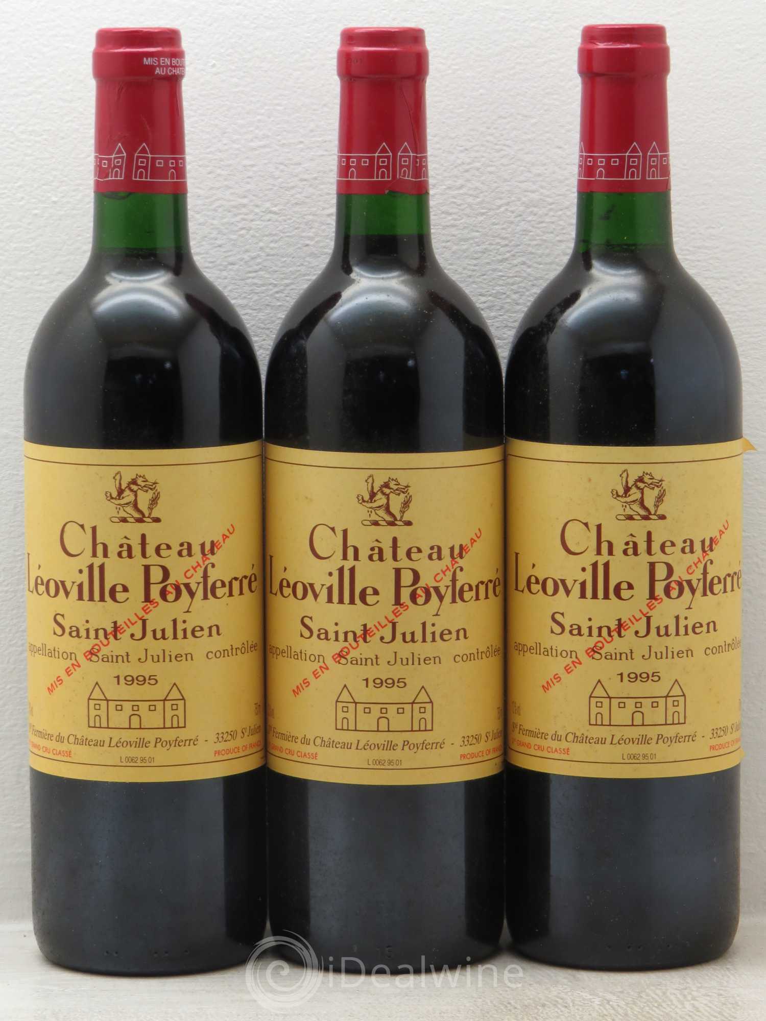 Château Léoville Poyferré 2ème Grand Cru Classé 1995 - Lot de 3 bouteilles - 0