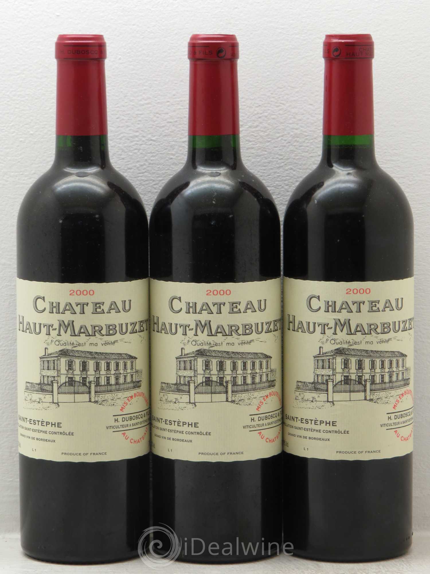 Château Haut Marbuzet 2000 - Lot de 3 bouteilles - 0