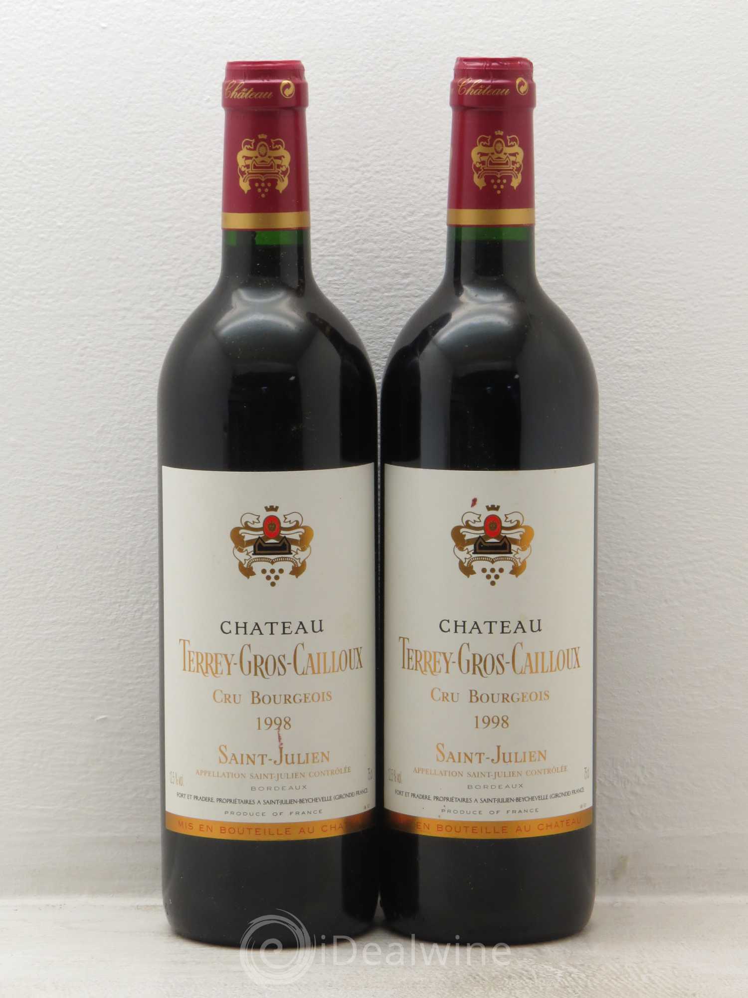 Château Terrey Gros Cailloux Cru Bourgeois 1998 - Lot de 2 bouteilles - 0