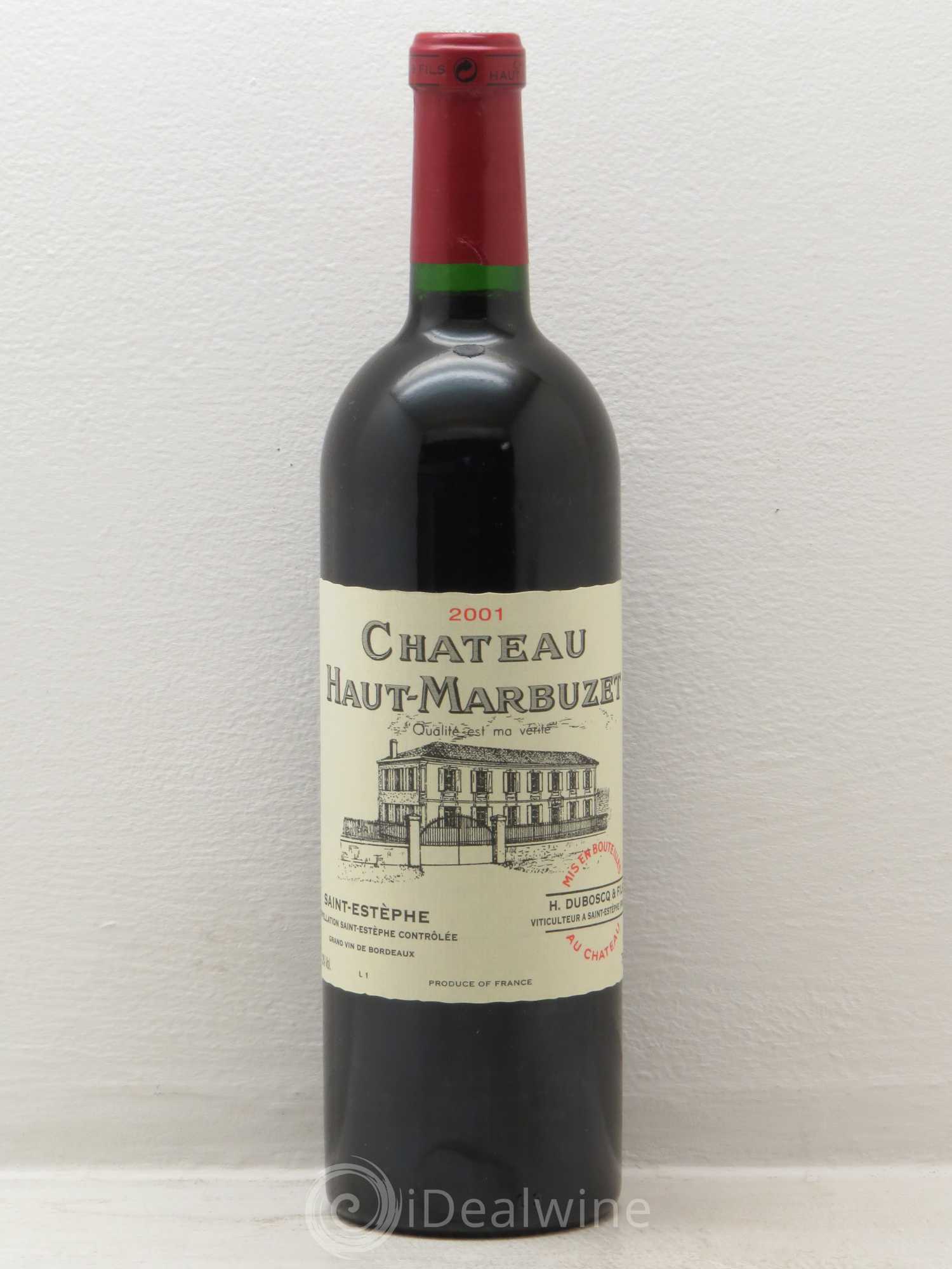 Château Haut Marbuzet 2001 - Lot de 1 bouteille - 0