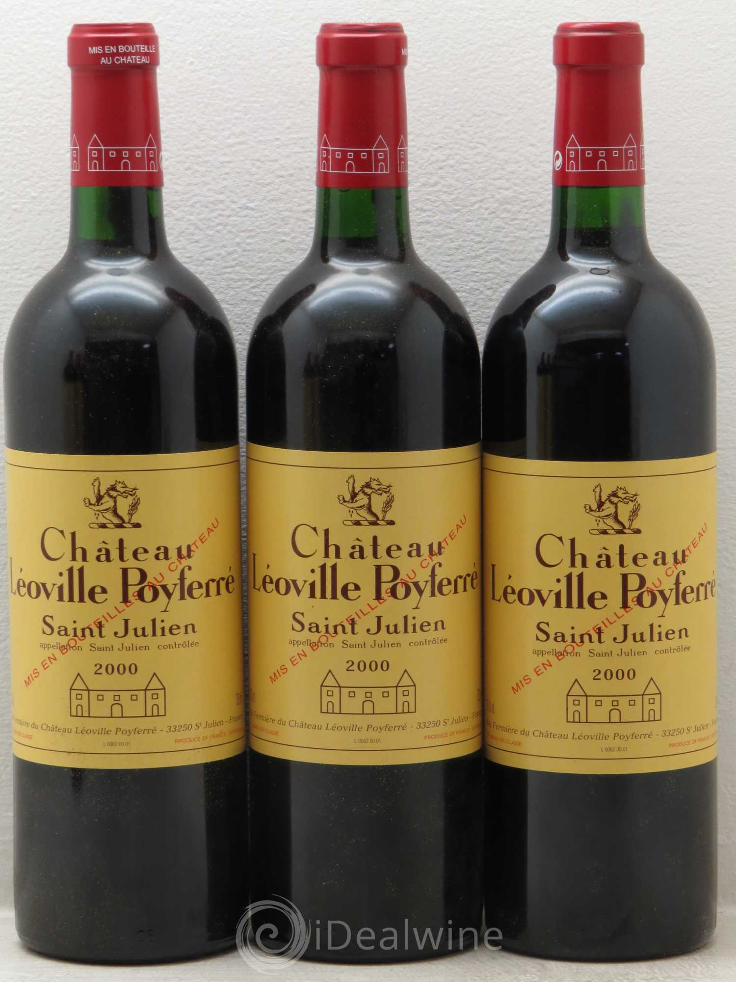 Château Léoville Poyferré 2ème Grand Cru Classé 2000 - Lot de 3 bouteilles - 0