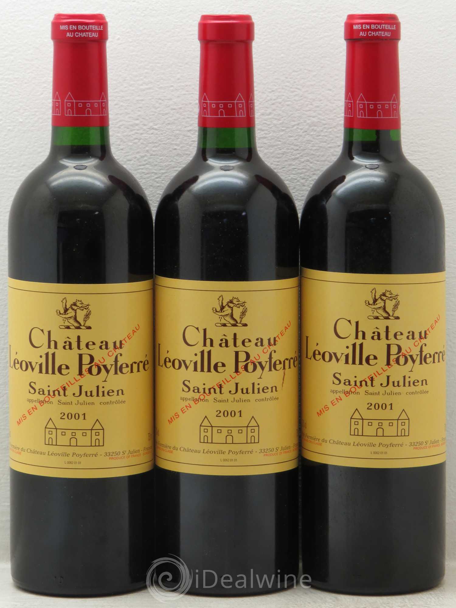 Château Léoville Poyferré 2ème Grand Cru Classé 2001 - Lot de 3 bouteilles - 0
