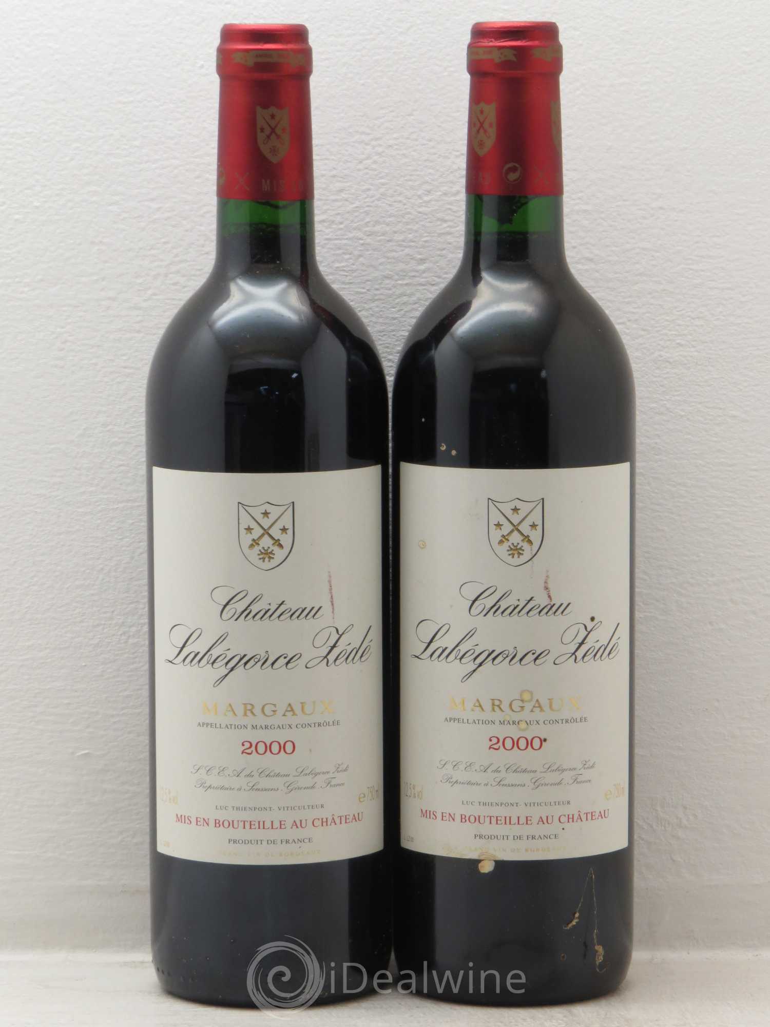 Château Labegorce Zédé Cru Bourgeois 2000 - Lot de 2 bouteilles - 0