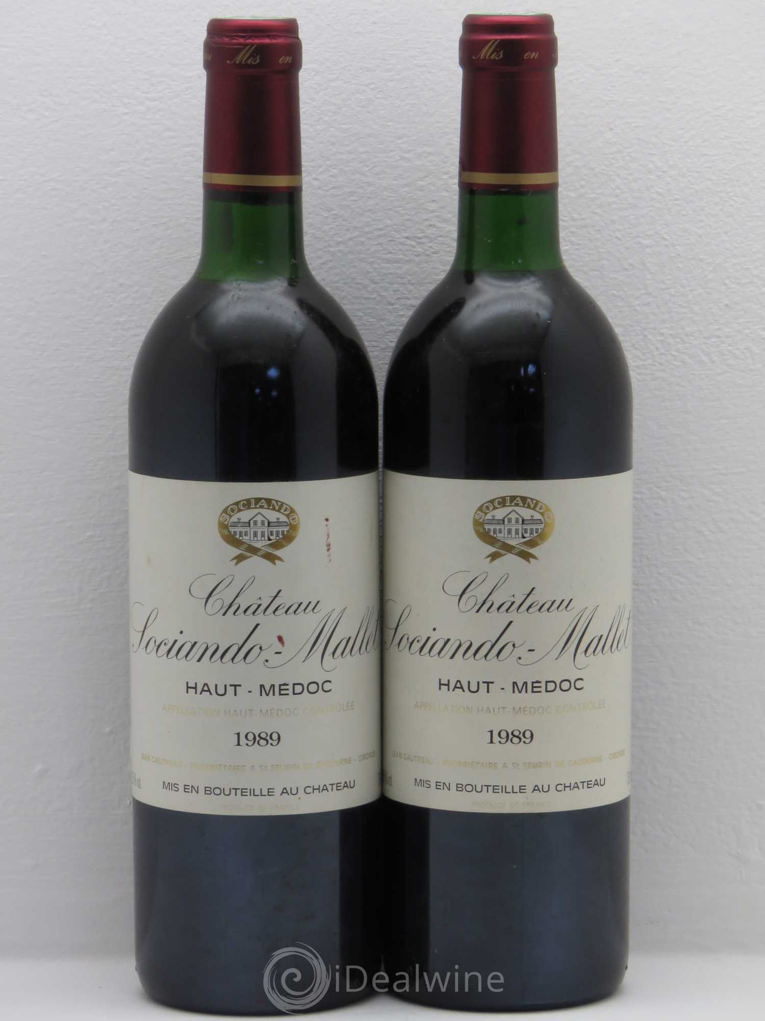 Château Sociando Mallet 1989 - Lot de 2 bouteilles - 0
