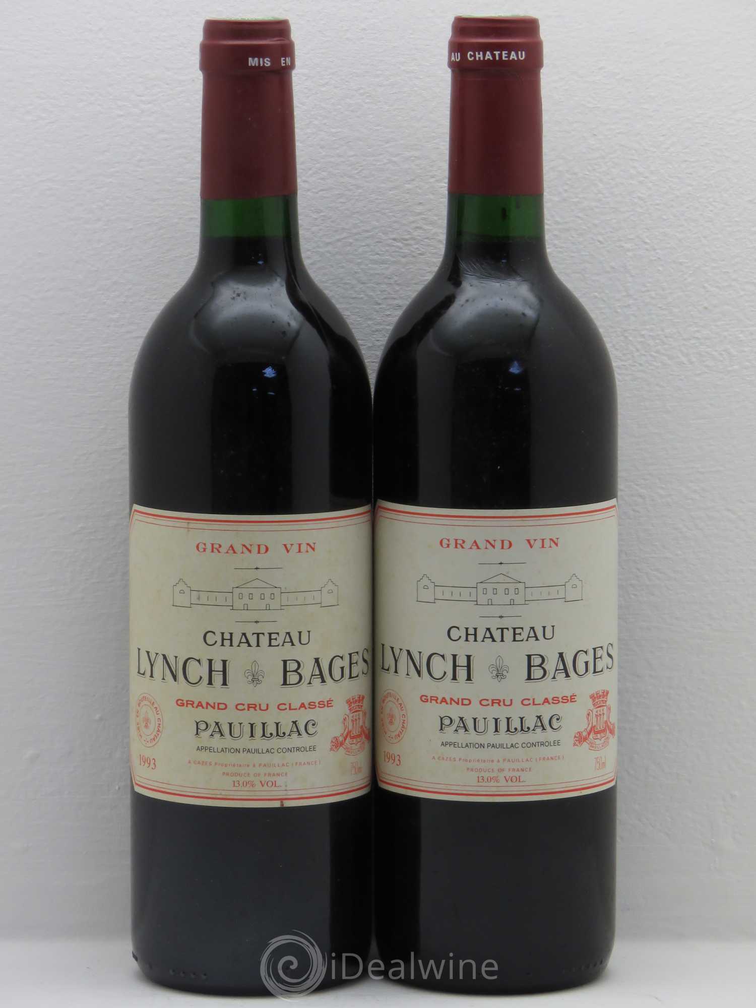 Château Lynch Bages 5ème Grand Cru Classé 1993 - Lot de 2 bouteilles - 0
