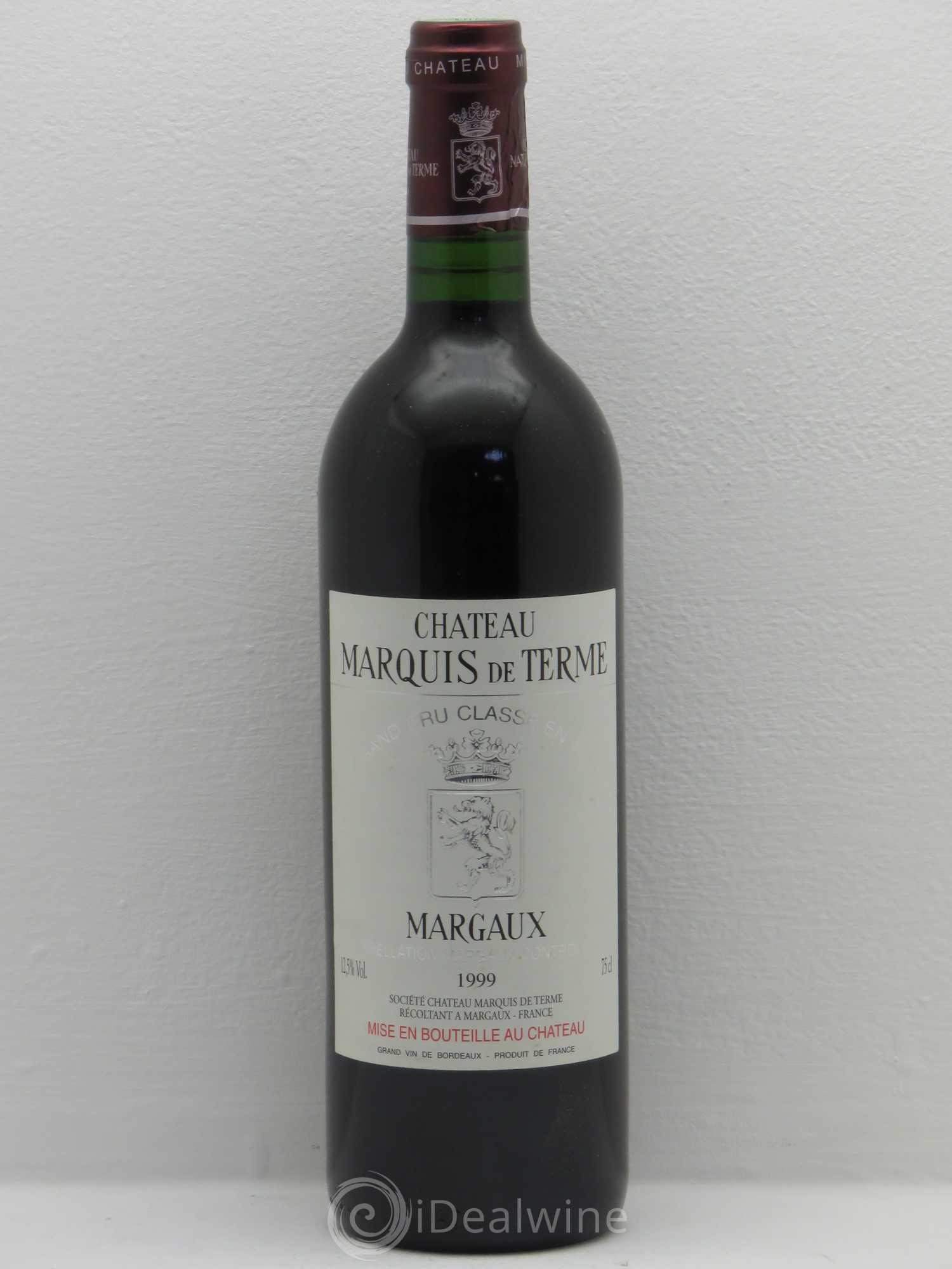Château Marquis de Terme 4ème Grand Cru Classé 1999 - Lot de 1 bouteille - 0