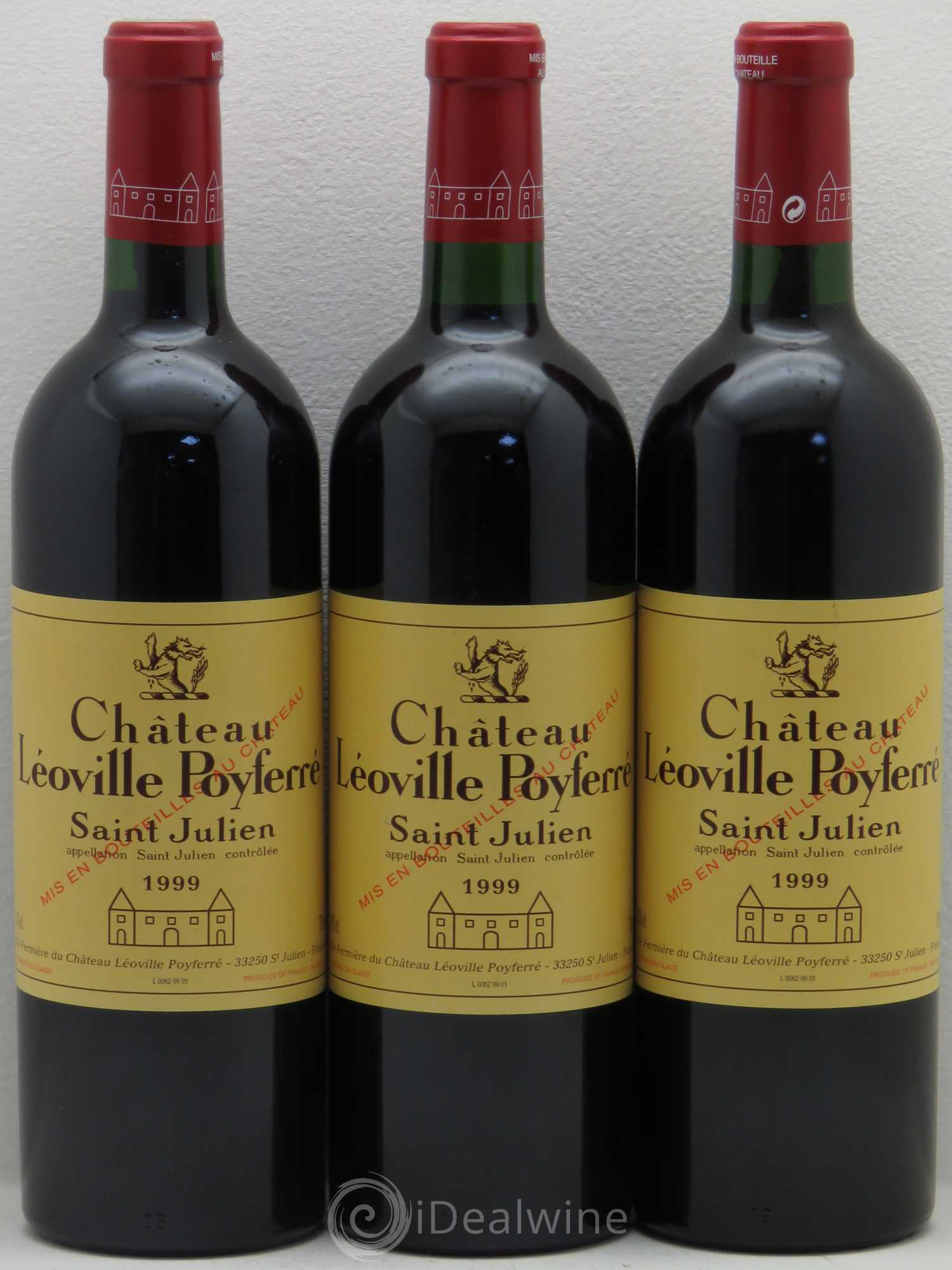 Château Léoville Poyferré 2ème Grand Cru Classé 1999 - Lot de 3 bouteilles - 0