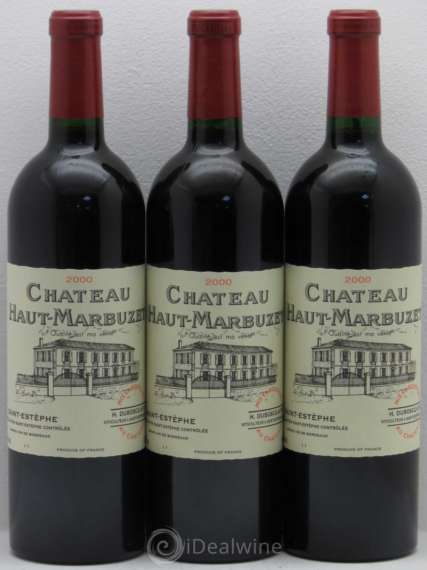 Château Haut Marbuzet 2000 - Lot de 3 bouteilles - 0