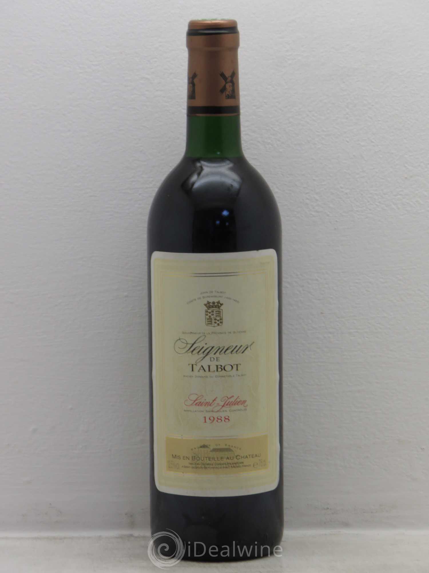 Saint-Julien Château Seigneur de Talbot 1988 - Posten von 1 Flasche - 0
