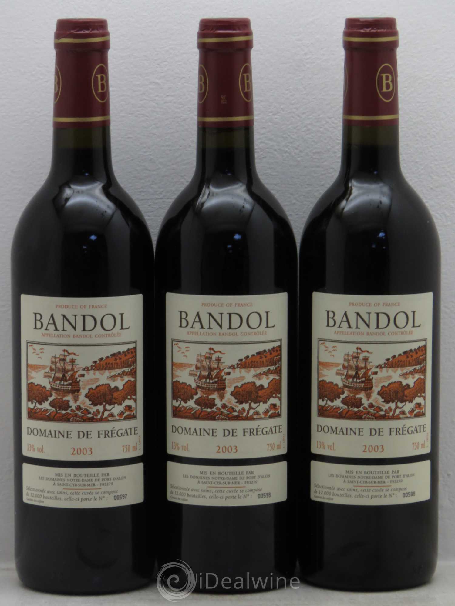 Bandol Château Frégate 2003 - Posten von 3 Flaschen - 0