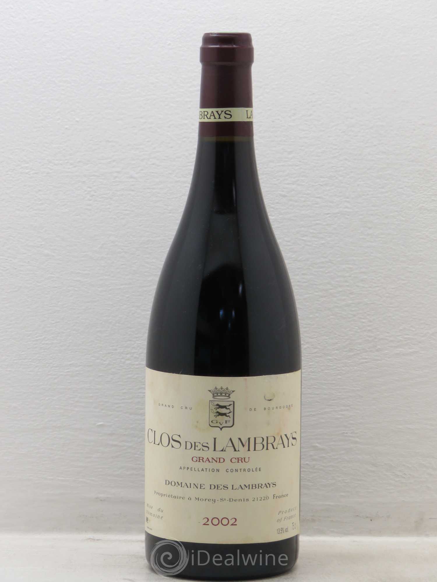 Clos des Lambrays Grand Cru Domaine des Lambrays 2002 - Lot de 1 bouteille - 0