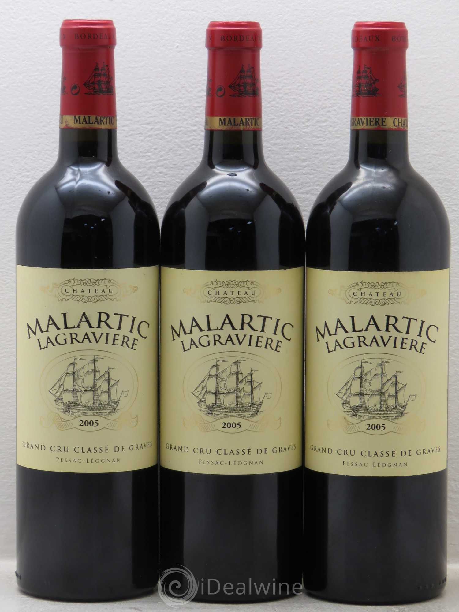 Château Malartic-Lagravière Cru Classé de Graves 2005 - Lot de 3 bouteilles - 0
