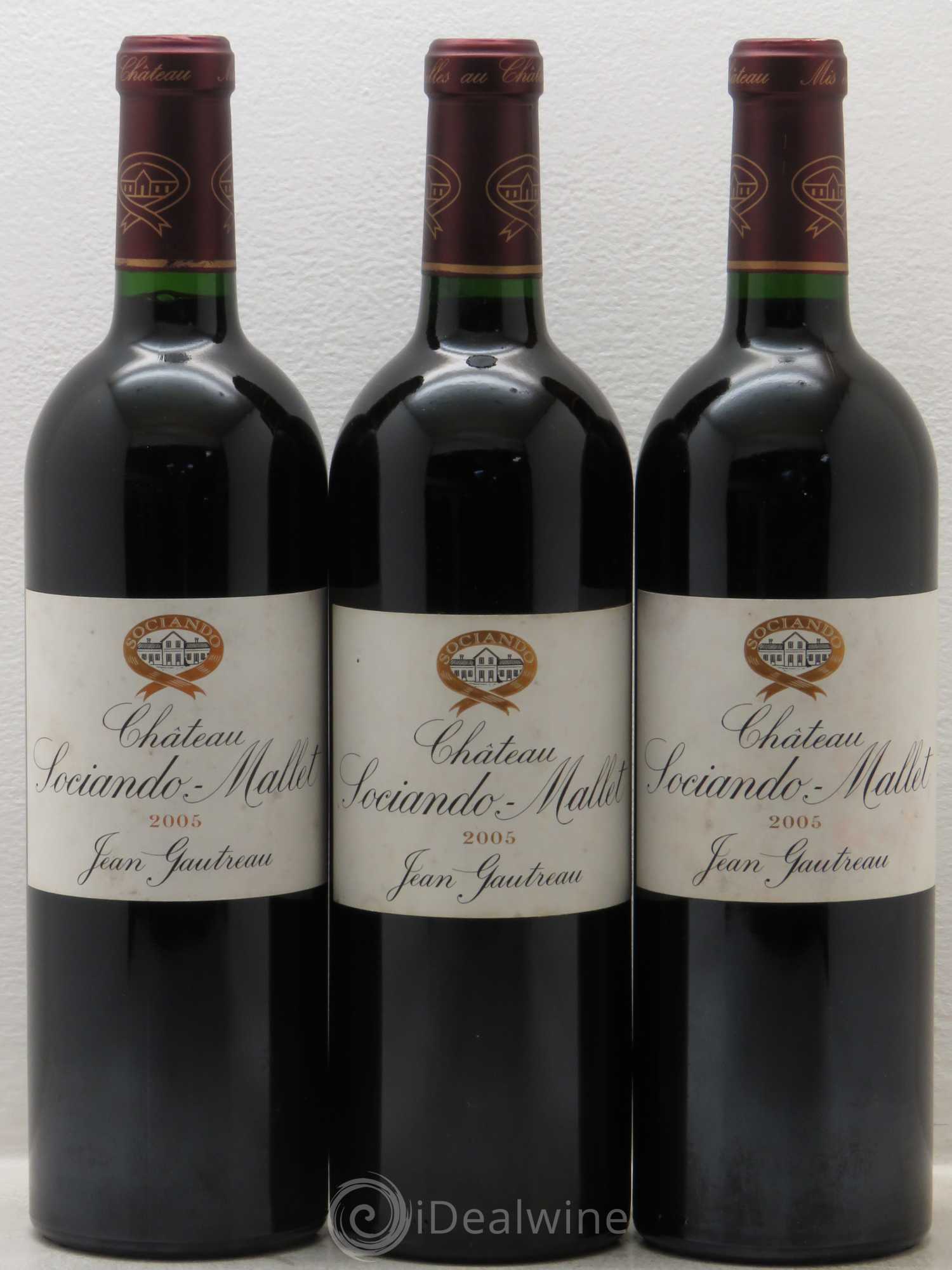 Château Sociando Mallet 2005 - Lot de 3 bouteilles - 0