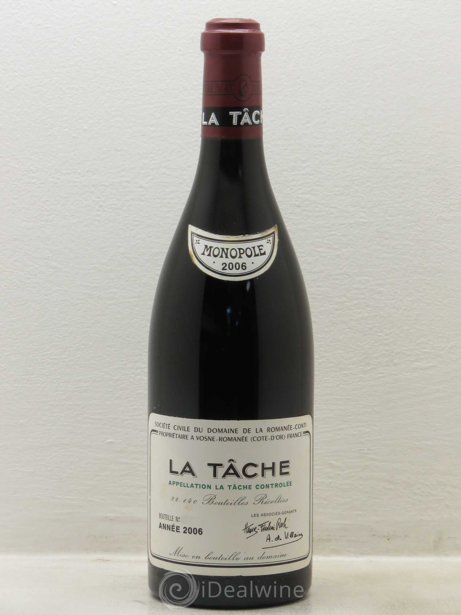 La Tâche Grand Cru Domaine de la Romanée-Conti 2006 - Lot de 1 bouteille - 0