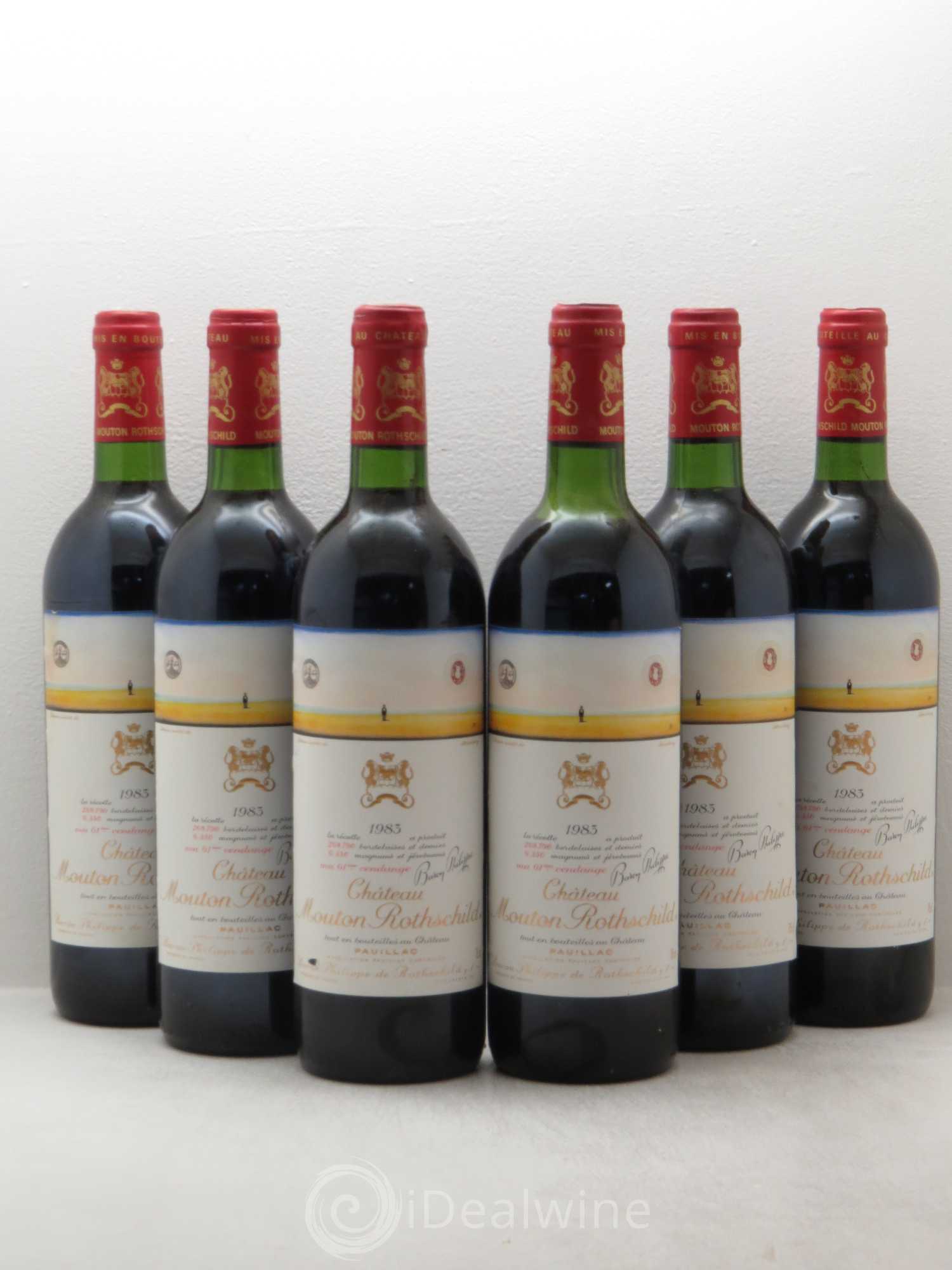 Château Mouton Rothschild 1er Grand Cru Classé 1983 - Lot de 6 bouteilles - 0