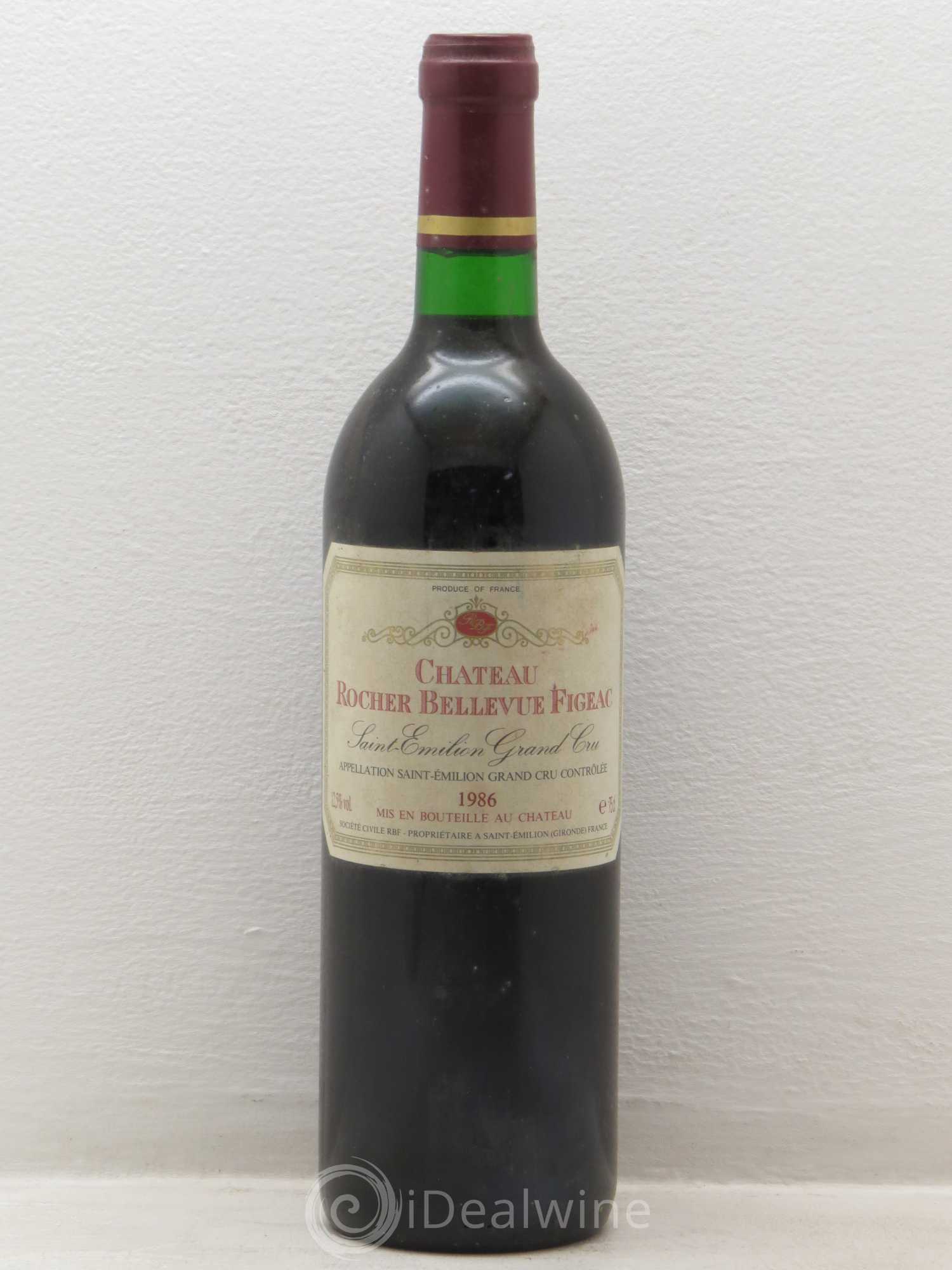 Château Rocher Bellevue Figeac 1986 - Lot de 1 bouteille - 0