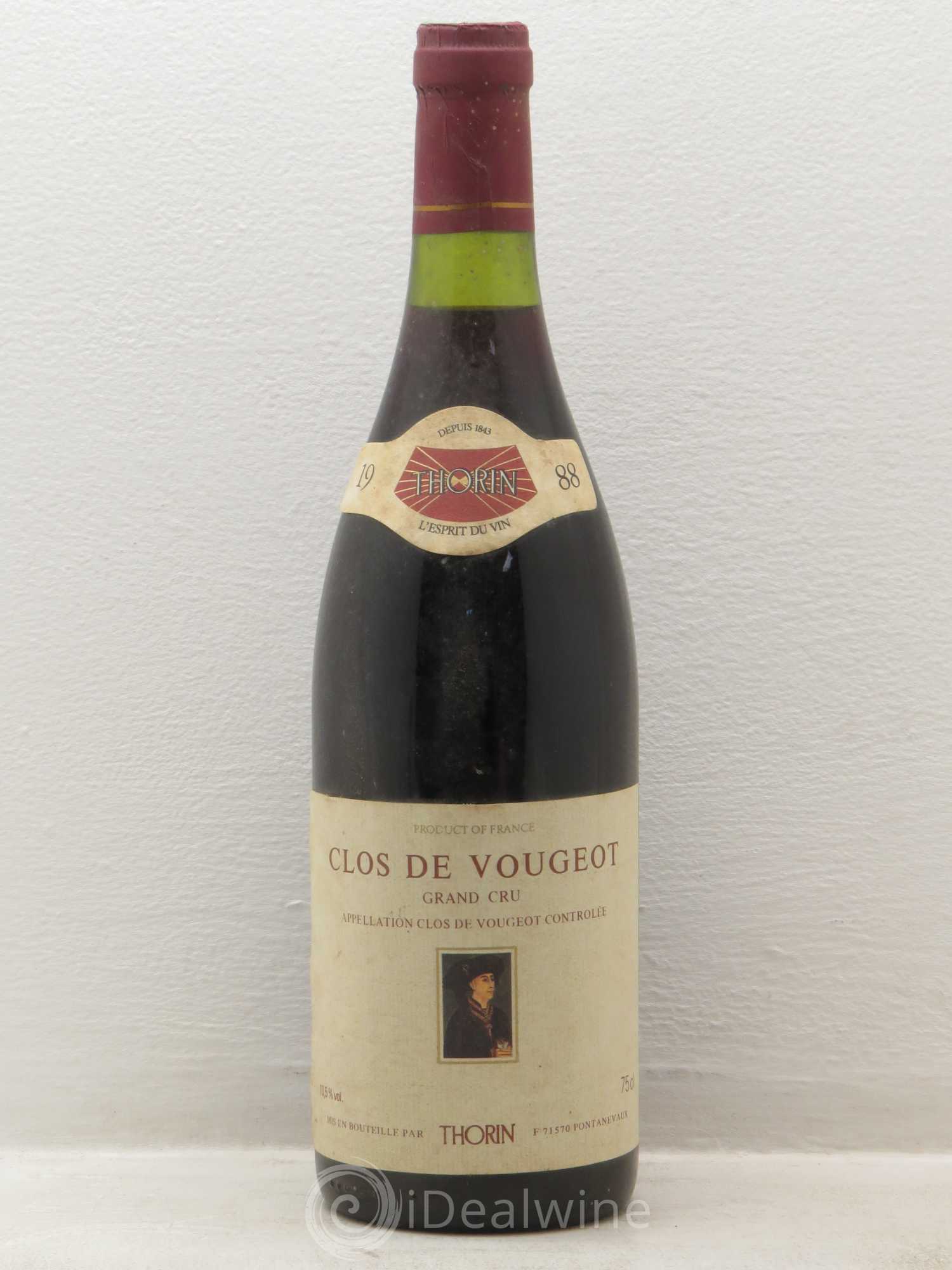 Clos de Vougeot Grand Cru Thorin 1988 - Lot de 1 bouteille - 0