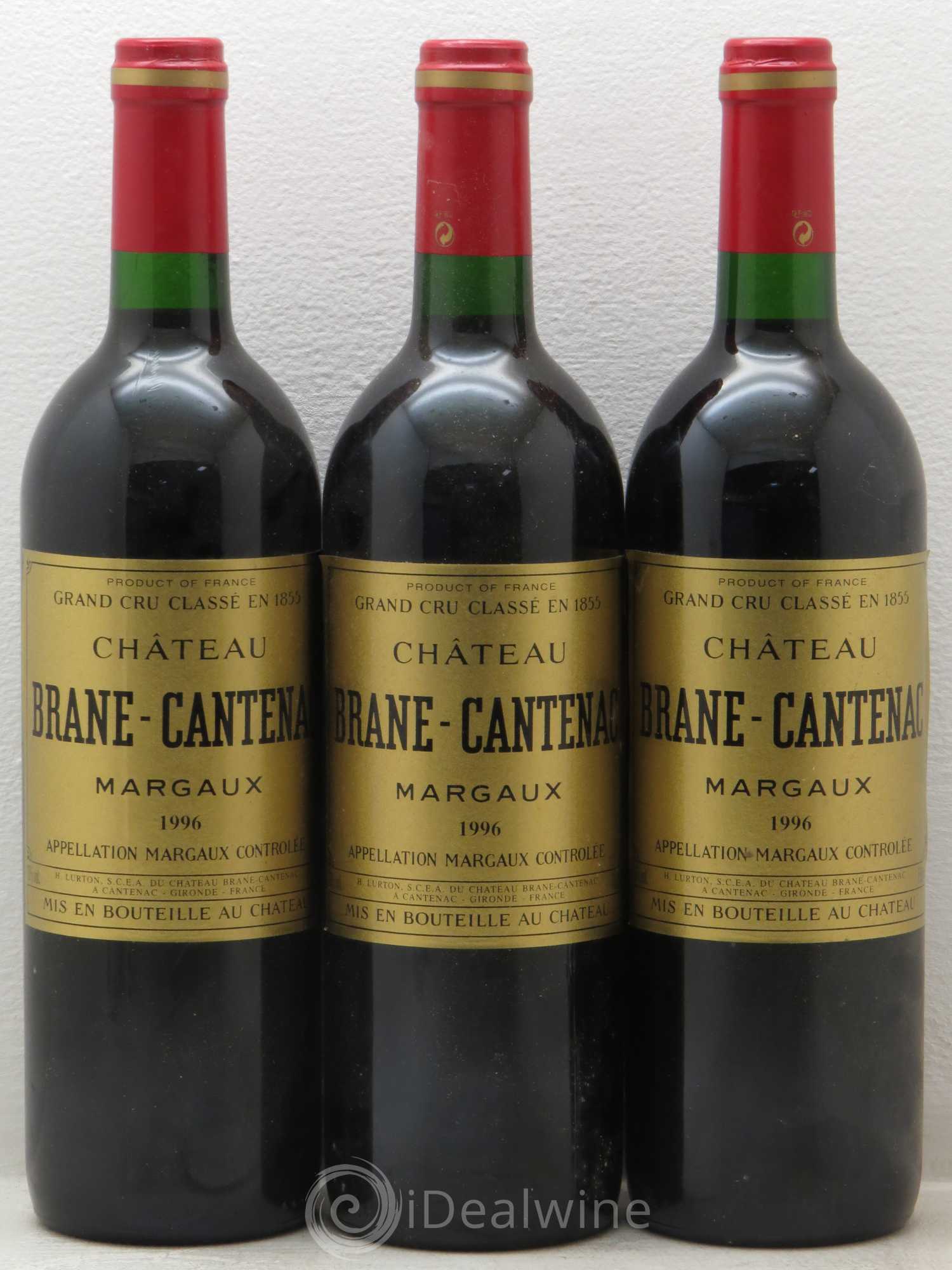 Château Brane Cantenac 2ème Grand Cru Classé 1996 - Lot de 3 bouteilles - 0