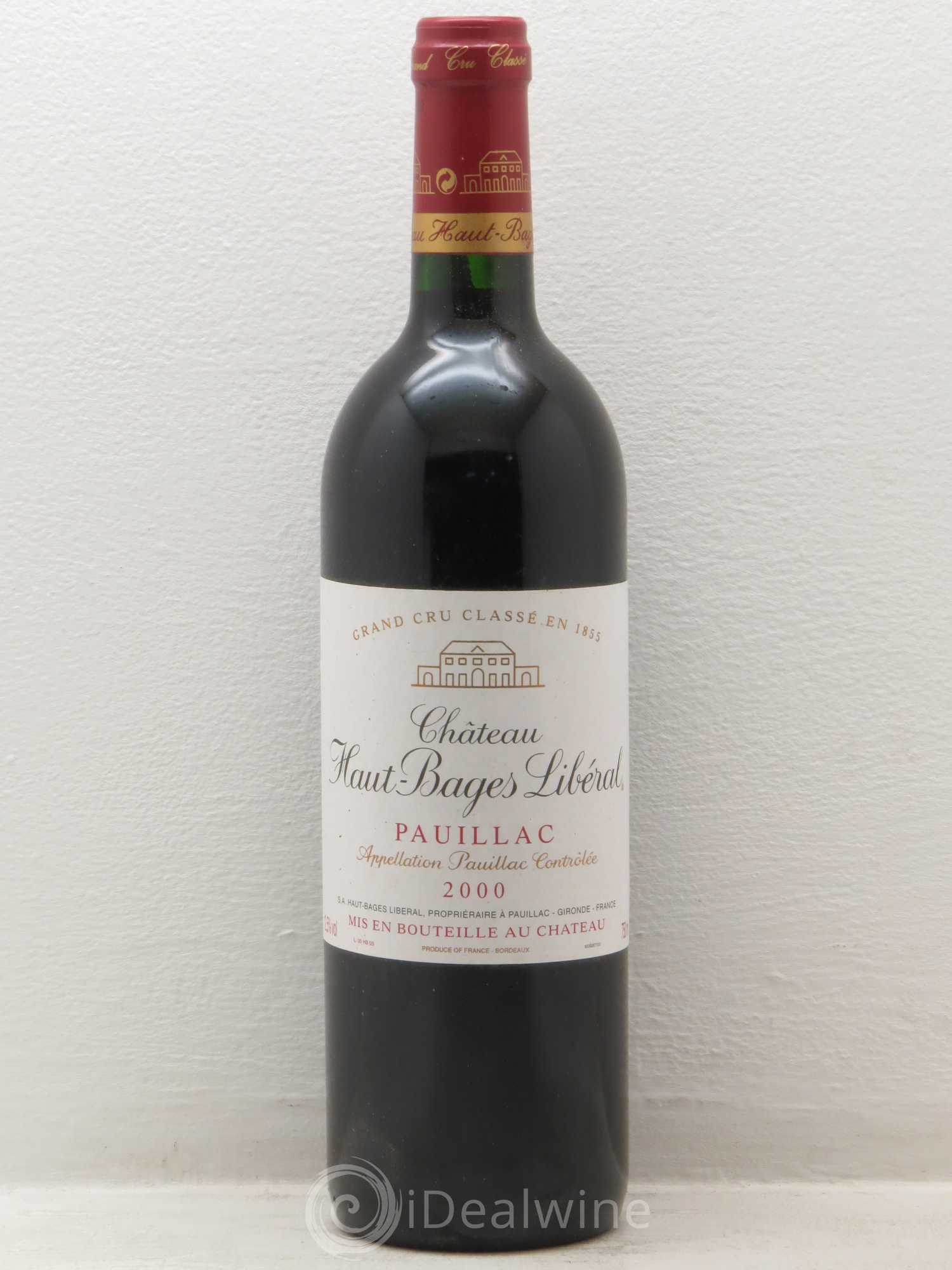 Château Haut Bages Libéral 5ème Grand Cru Classé 2000 - Lot de 1 bouteille - 0