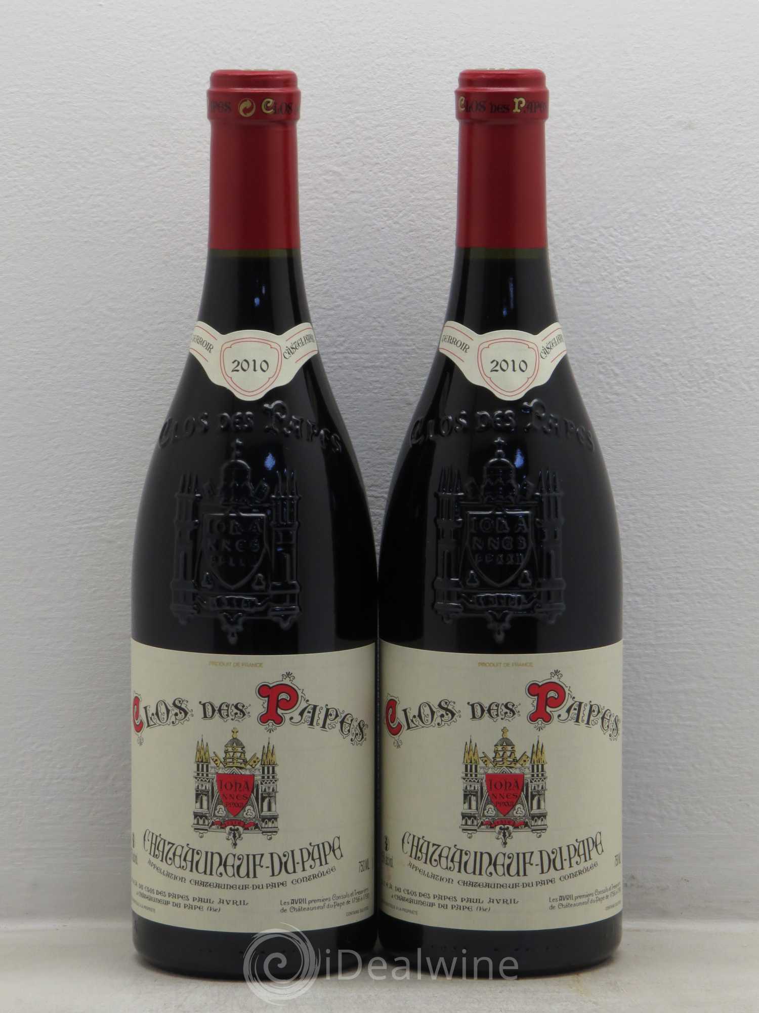 Châteauneuf-du-Pape Clos des Papes - Paul Avril 2010 - Lot de 2 bouteilles - 0