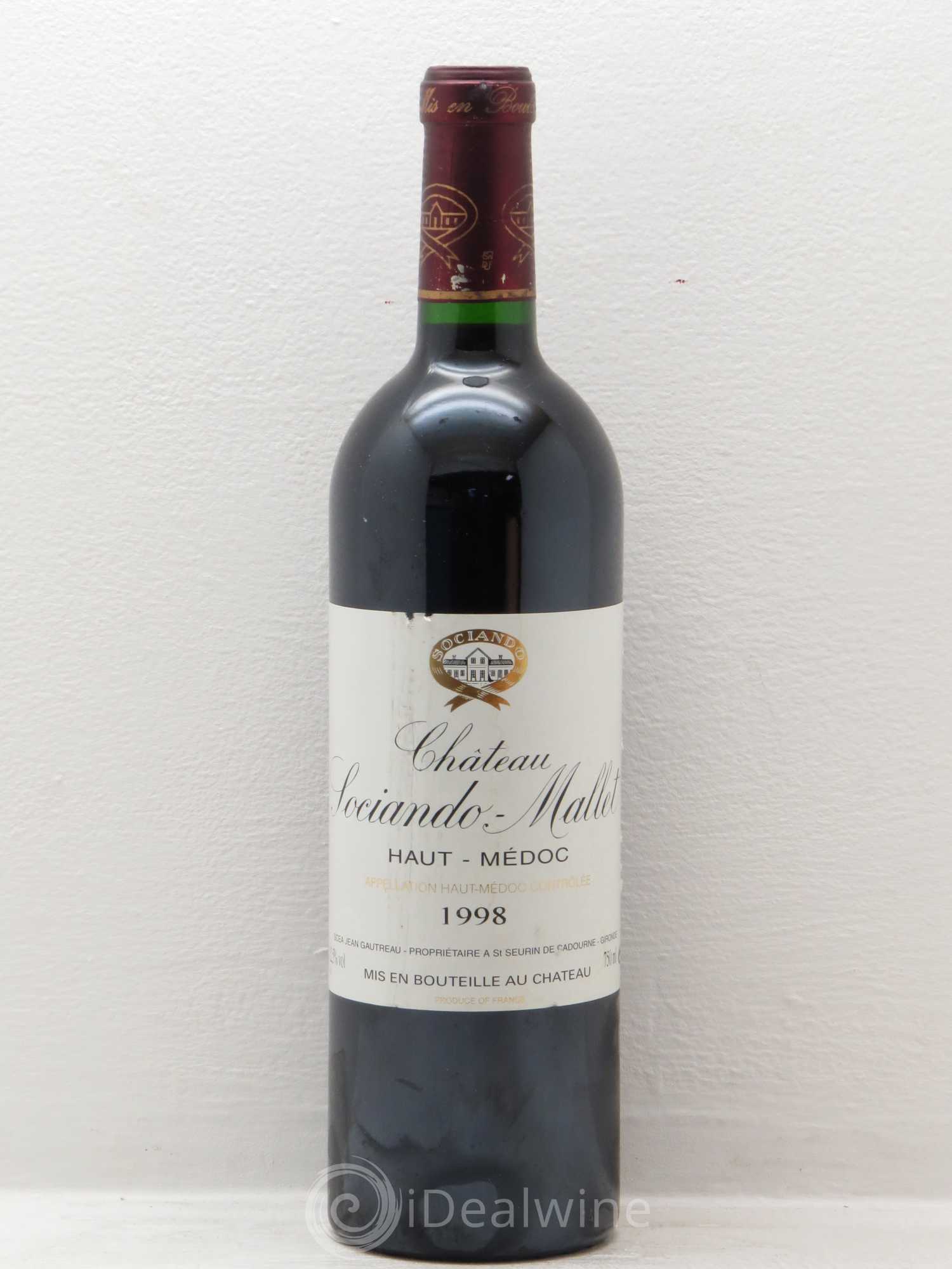 Château Sociando Mallet 1998 - Lot de 1 bouteille - 0