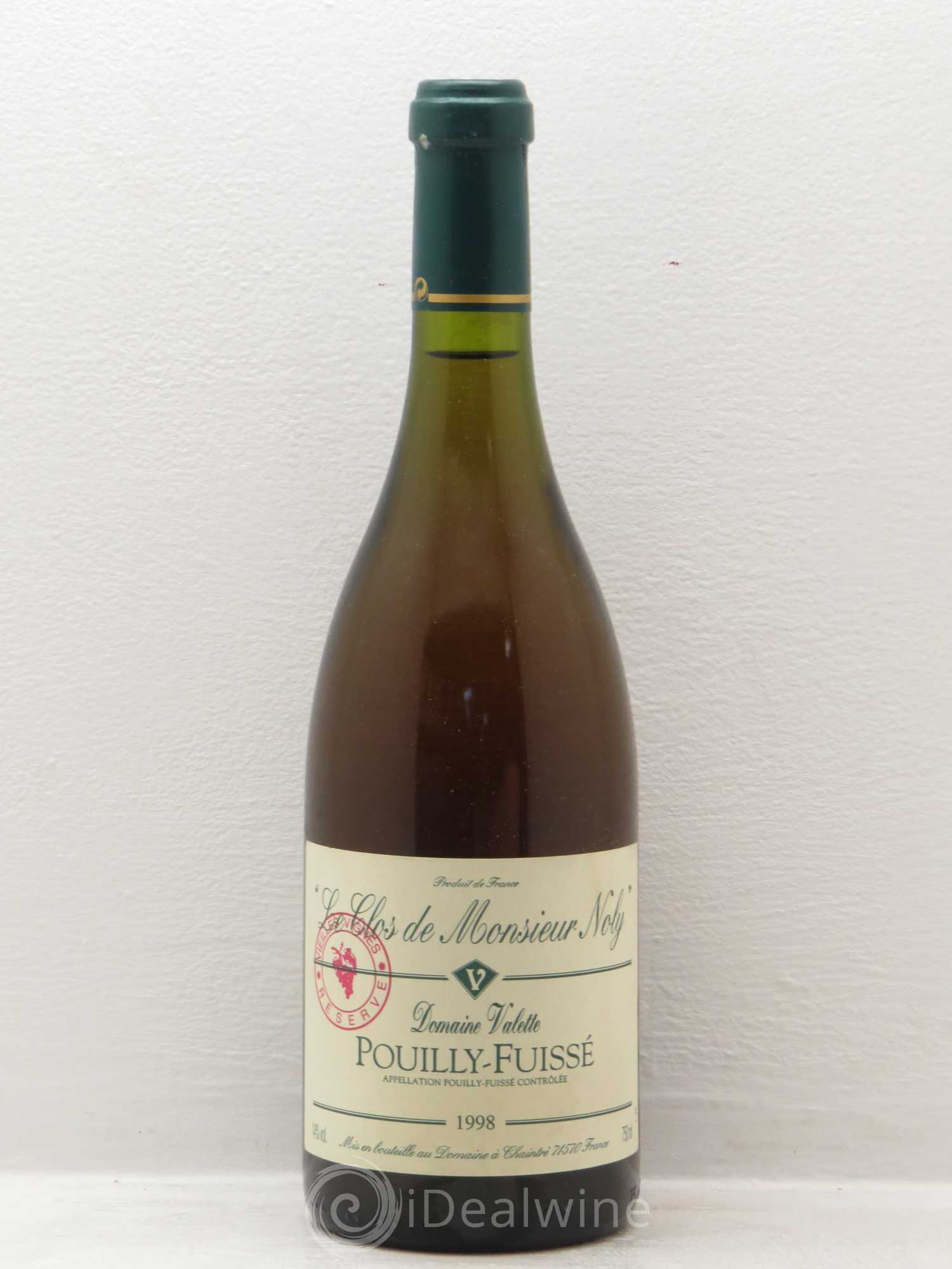 Pouilly-Fuissé Clos de Monsieur Noly Vieilles Vignes Valette (Domaine) 1998 - Posten von 1 Flasche - 0
