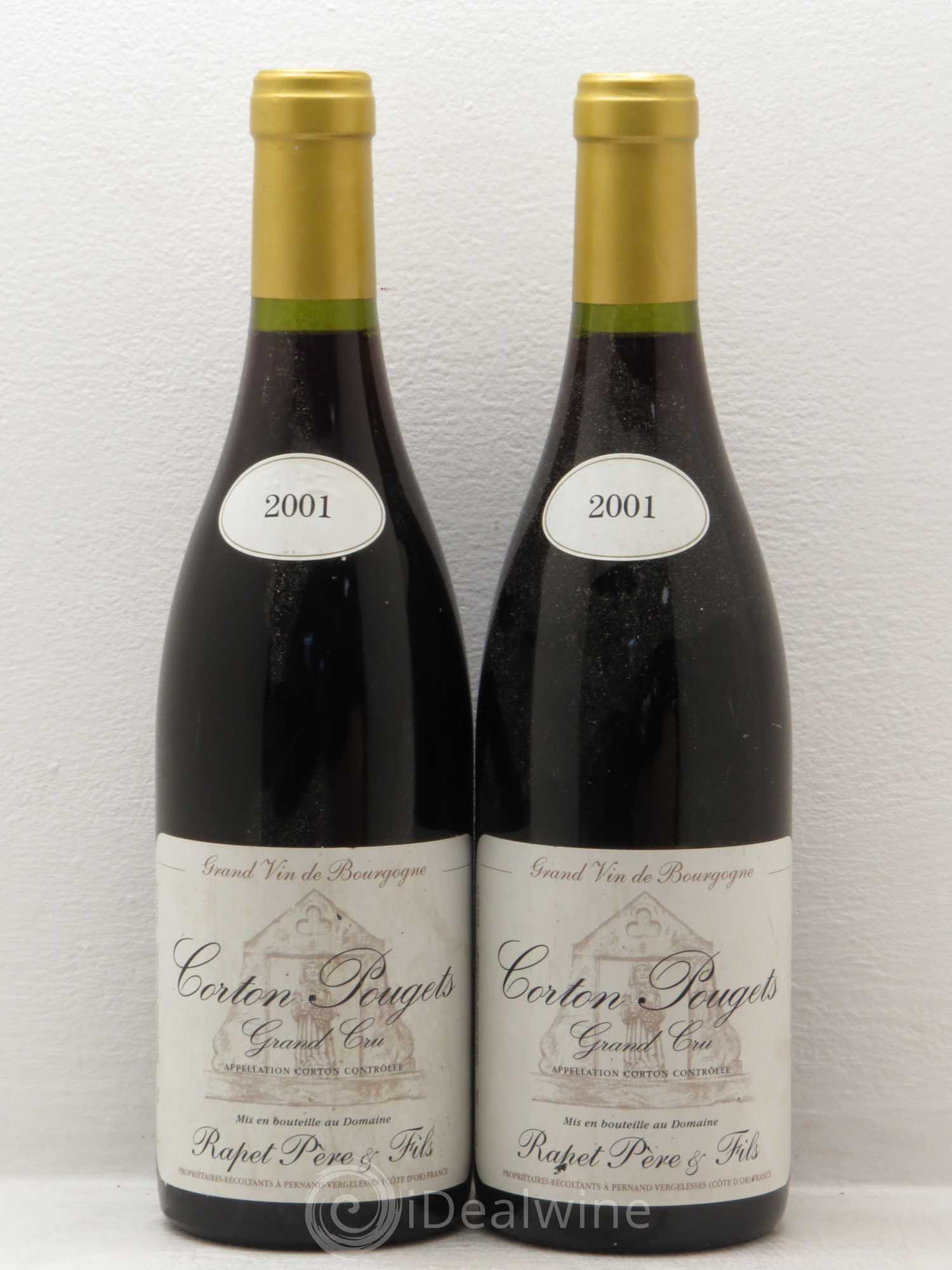 Corton Grand Cru Pougets Rapet Père & Fils 2001 - Lot de 2 bouteilles - 0