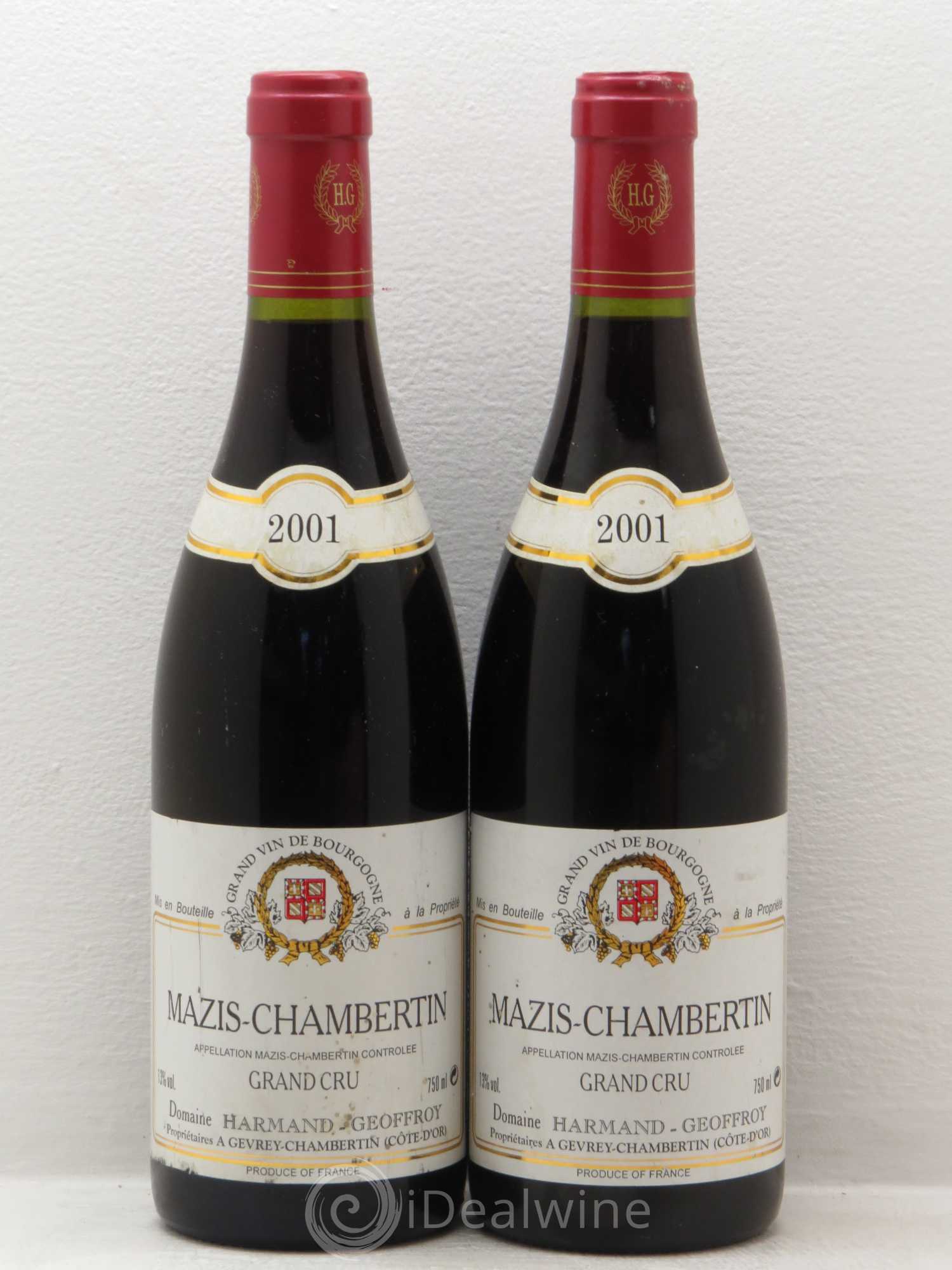 Mazis-Chambertin Grand Cru Harmand-Geoffroy (Domaine) 2001 - Lot de 2 bouteilles - 0