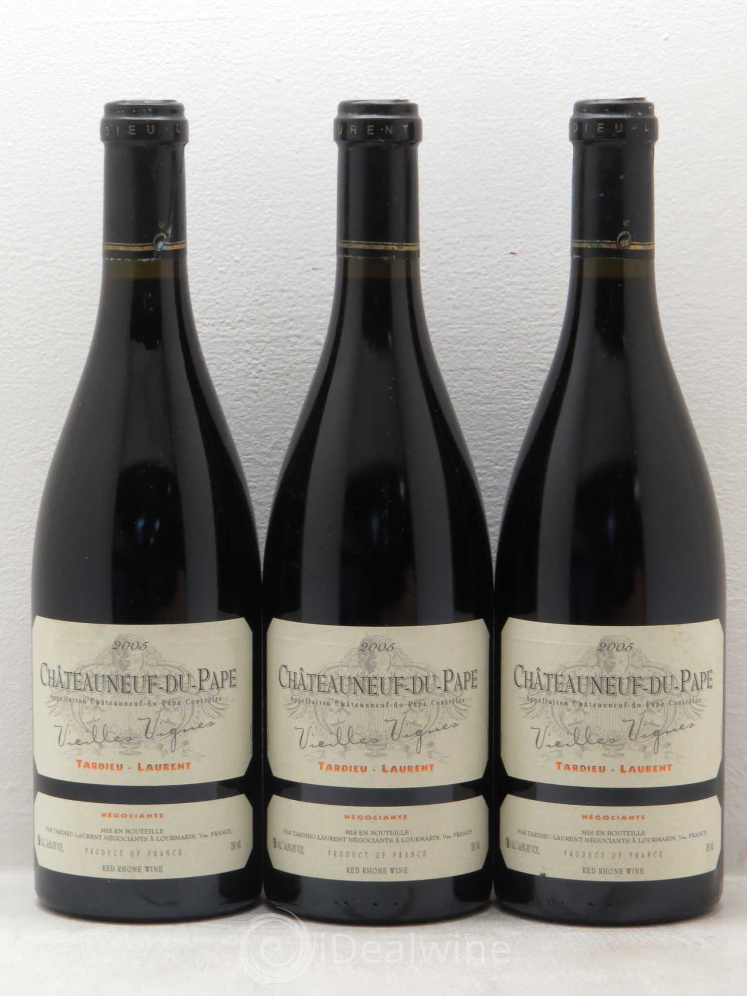 Châteauneuf-du-Pape Tardieu-Laurent Vieilles vignes Famille Tardieu 2005 - Lot de 3 bouteilles - 0