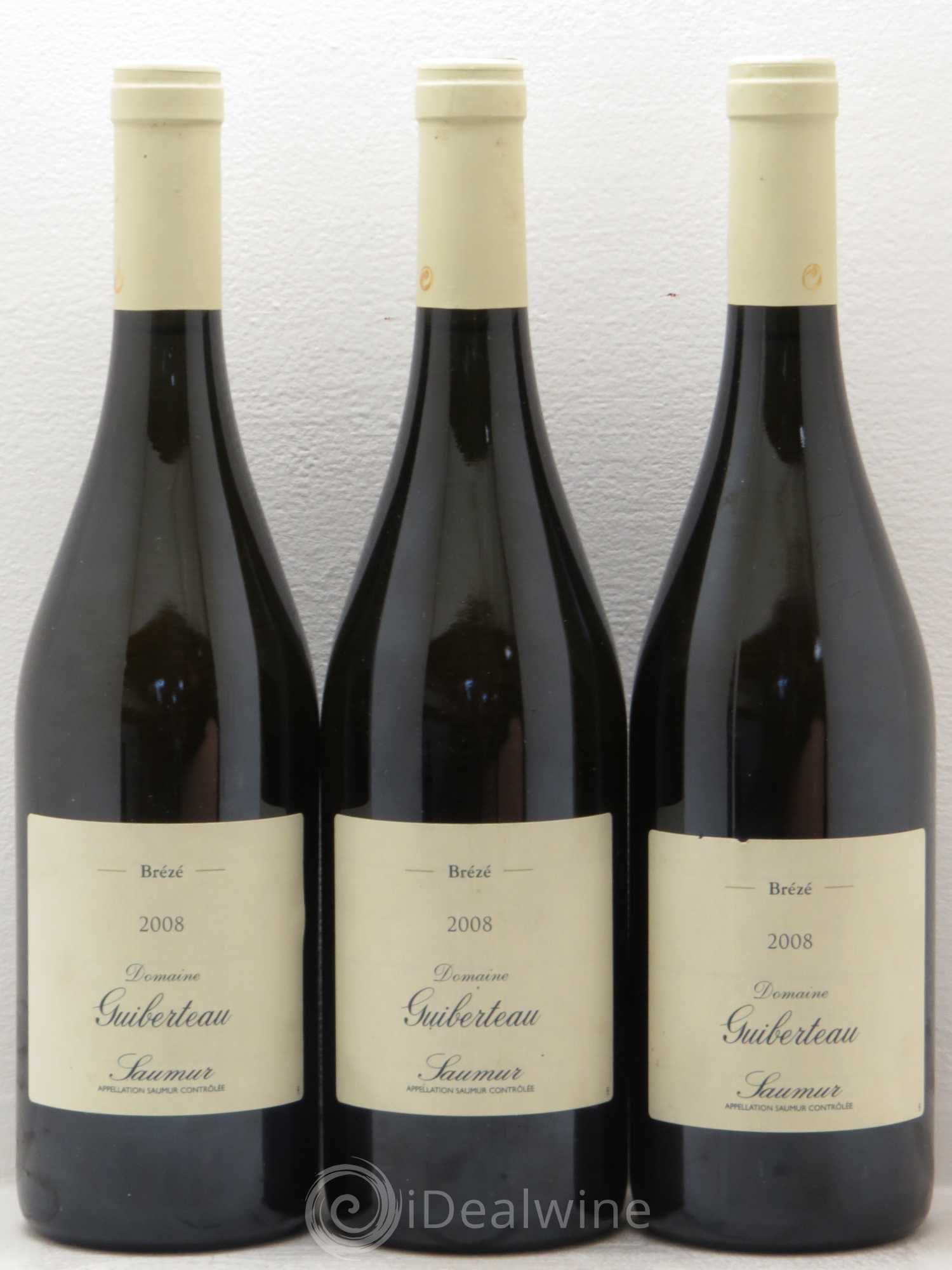 Saumur Brézé Domaine Guiberteau 2008 - Lot de 3 bouteilles - 0